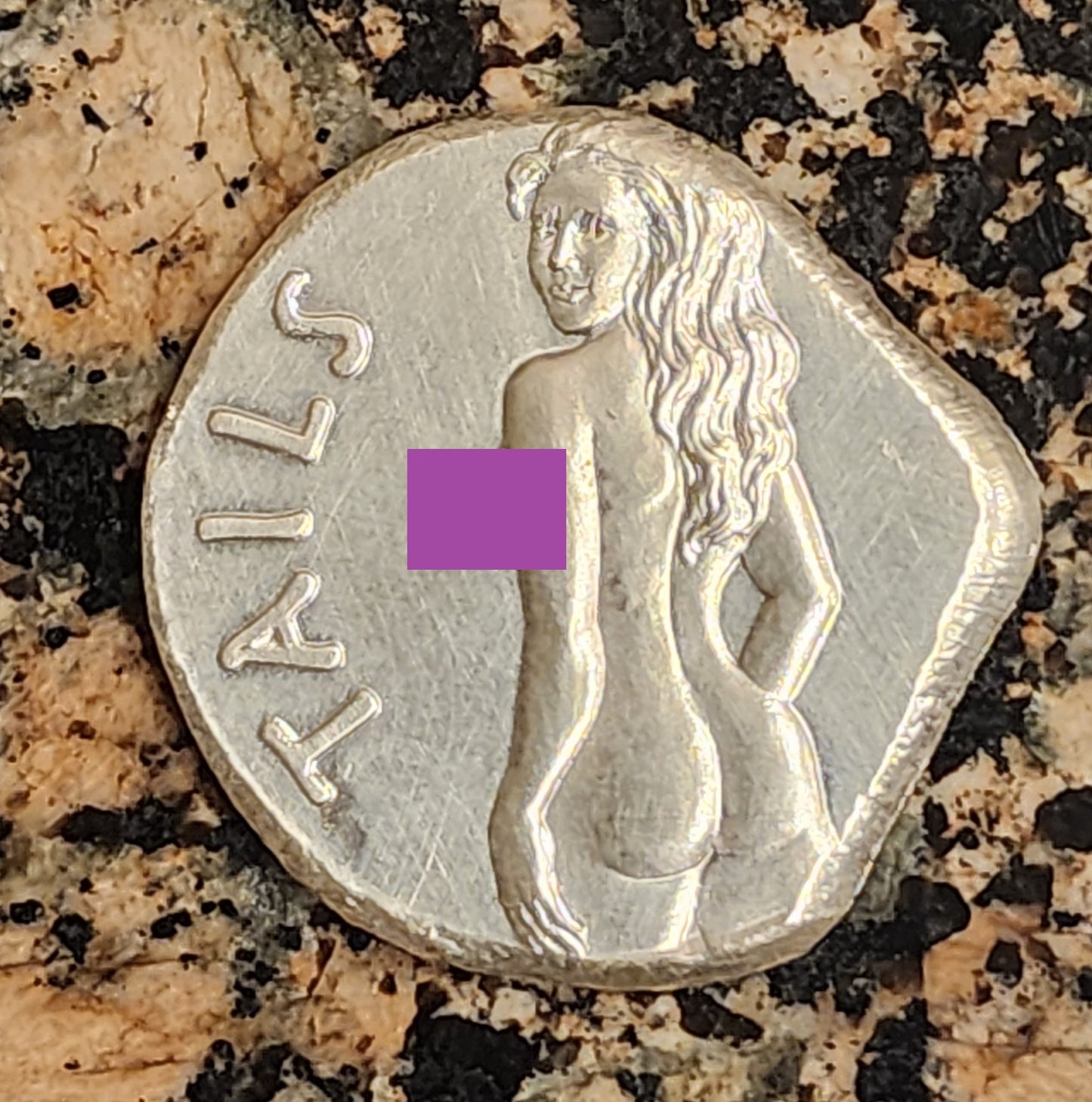 Heads Tails Hand Poured Sexy Woman .999 Silver Round 1+ Troy Ounce w/ COA