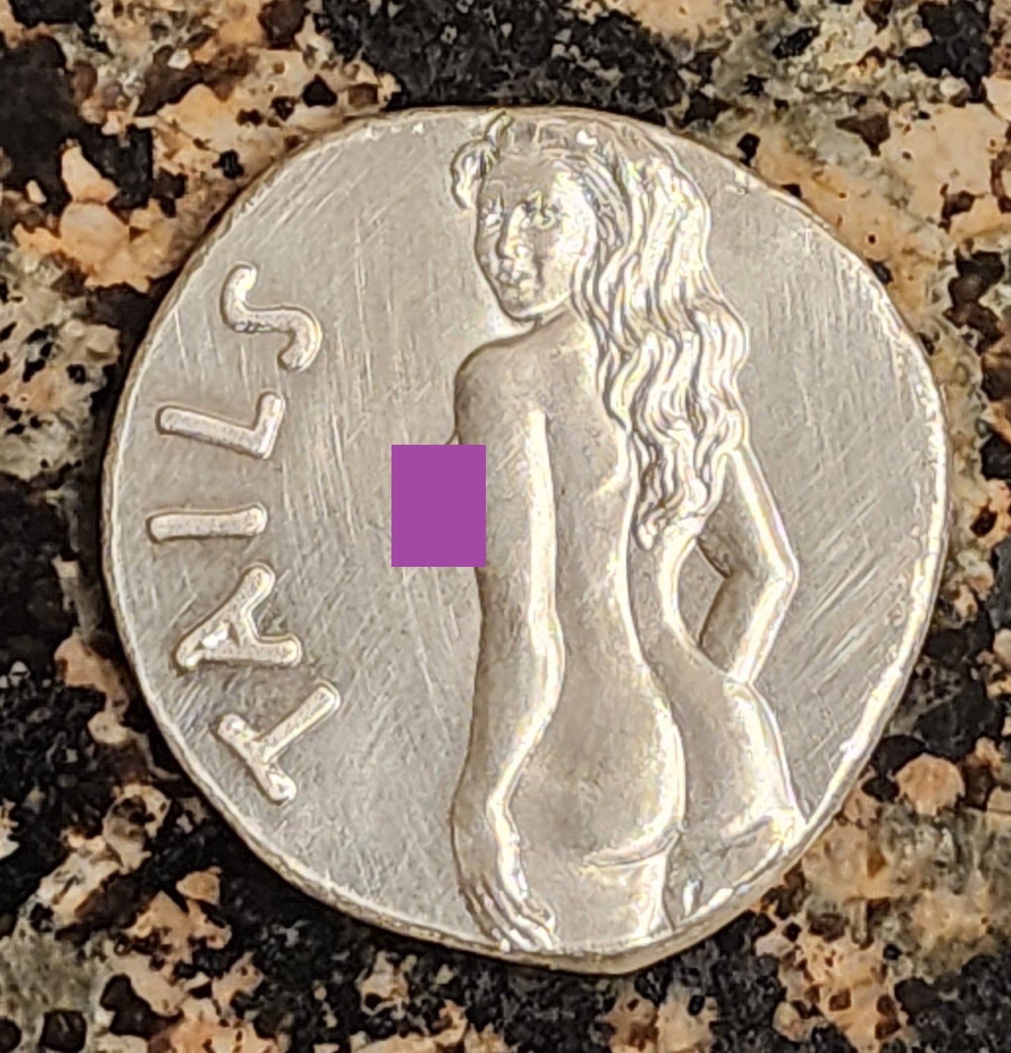 Heads Tails Hand Poured Sexy Woman .999 Silver Round 1+ Troy Ounce w/ COA