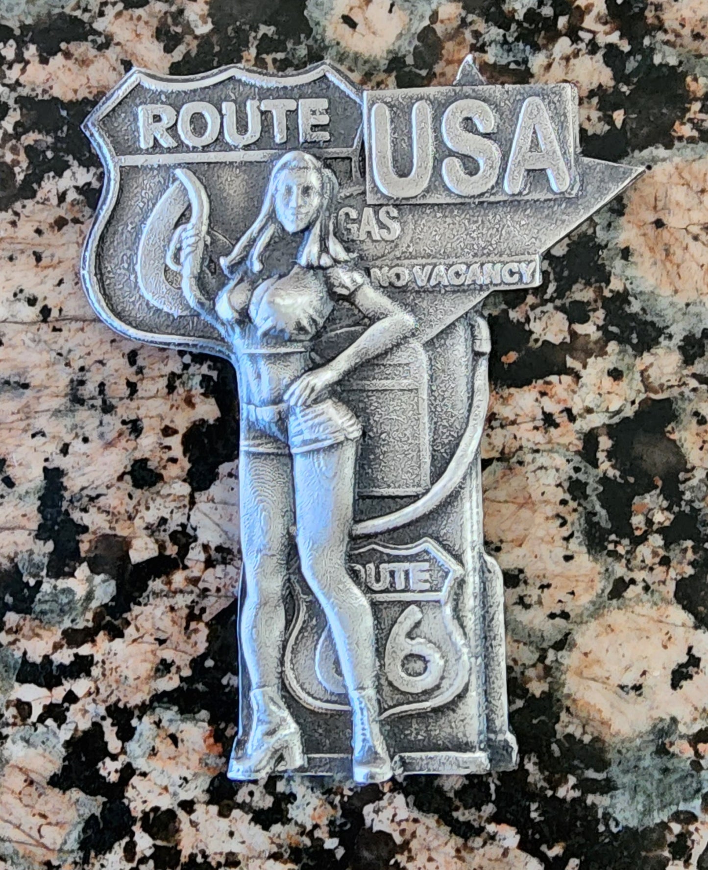 Route 66 Babe Sexy Hand Poured Silver 3 Troy Ounces .999 Fine w/COA