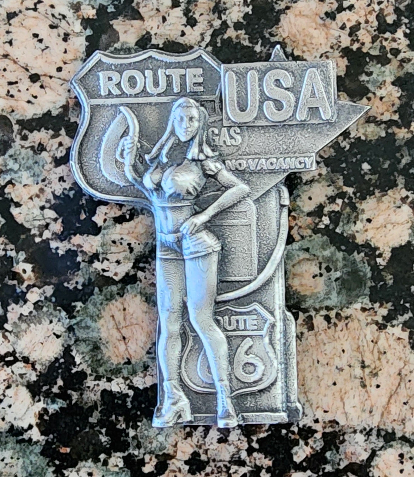 Route 66 Babe Sexy Hand Poured Silver 3 Troy Ounces .999 Fine w/COA