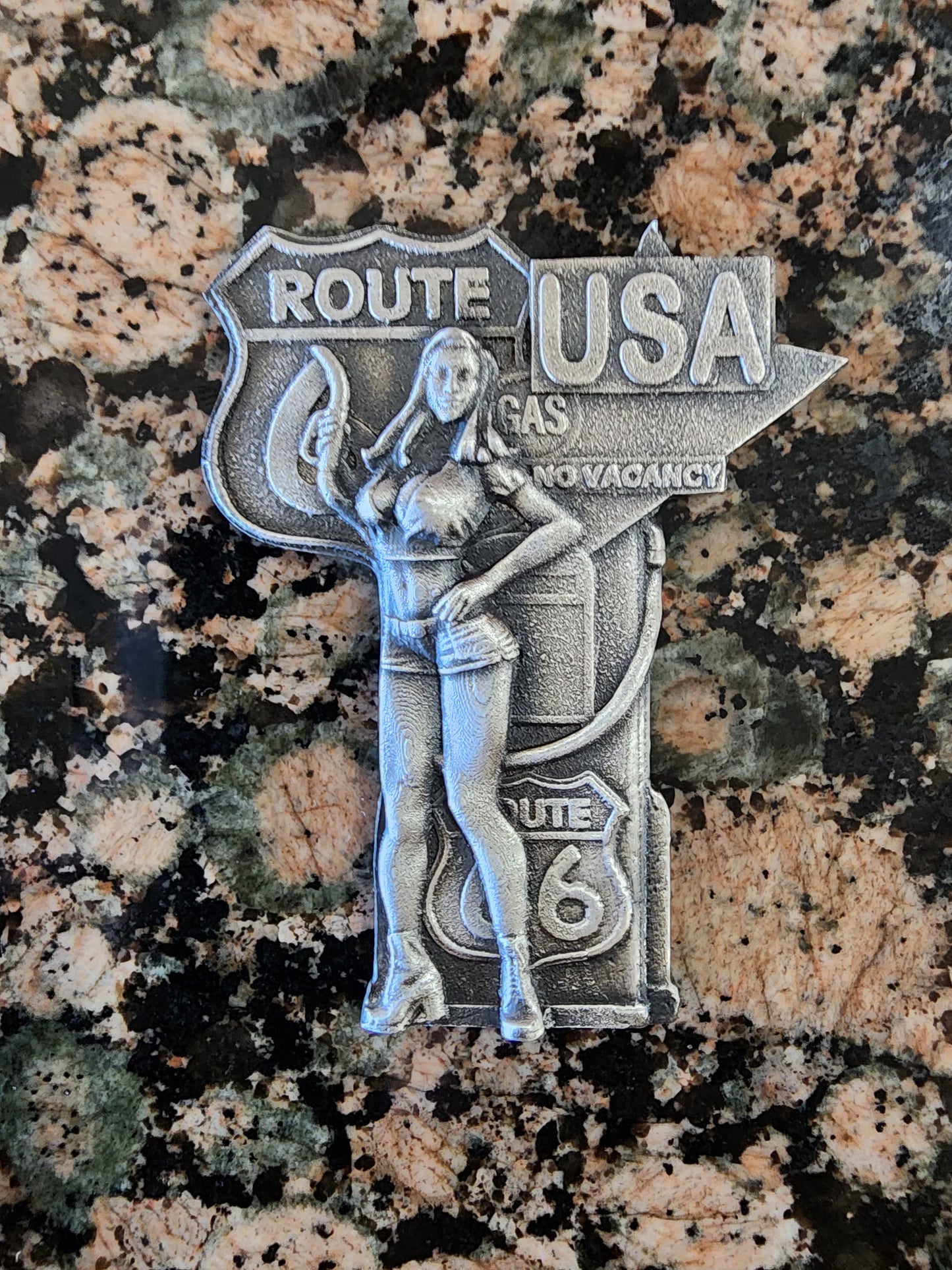 Route 66 Babe Sexy Hand Poured Silver 3 Troy Ounces .999 Fine w/COA