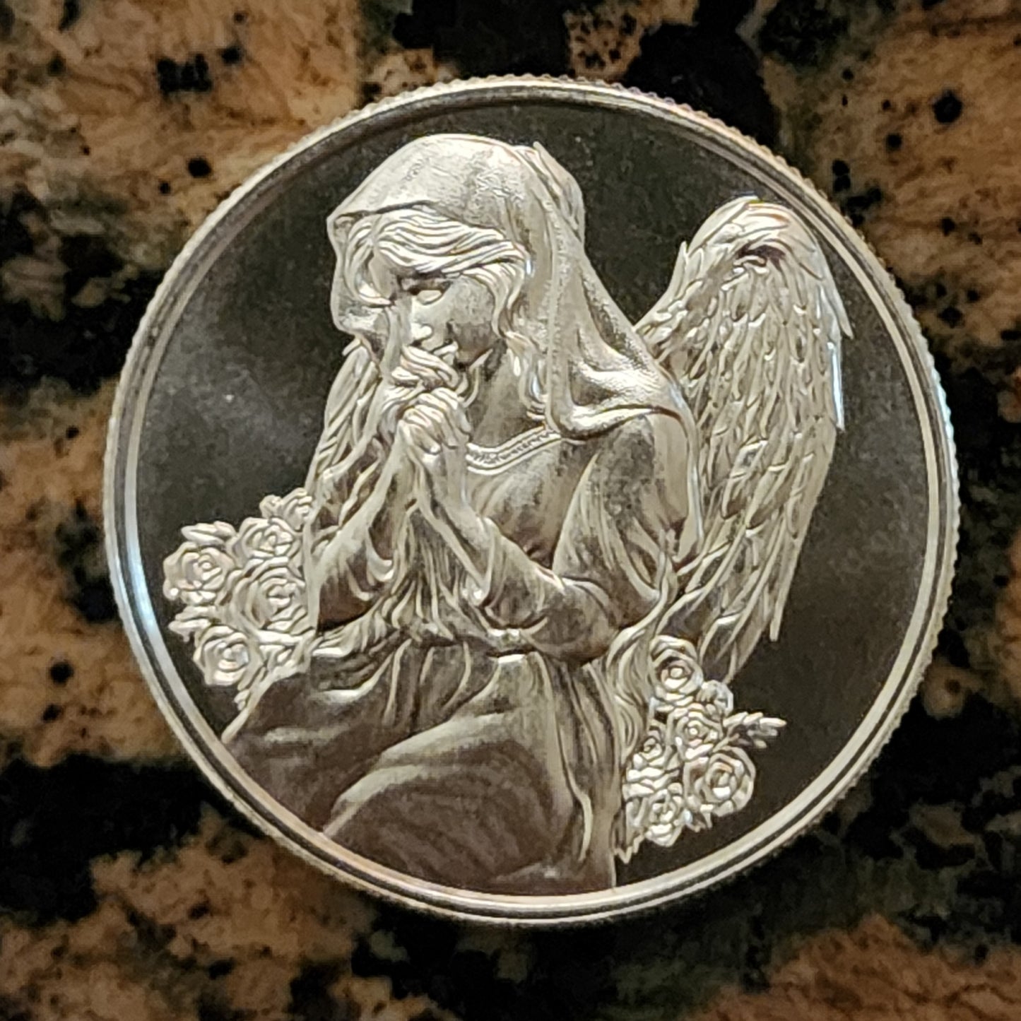 Angel In Your Pocket 1/2 Troy Ounce Fine Silver .999 BU Art Round