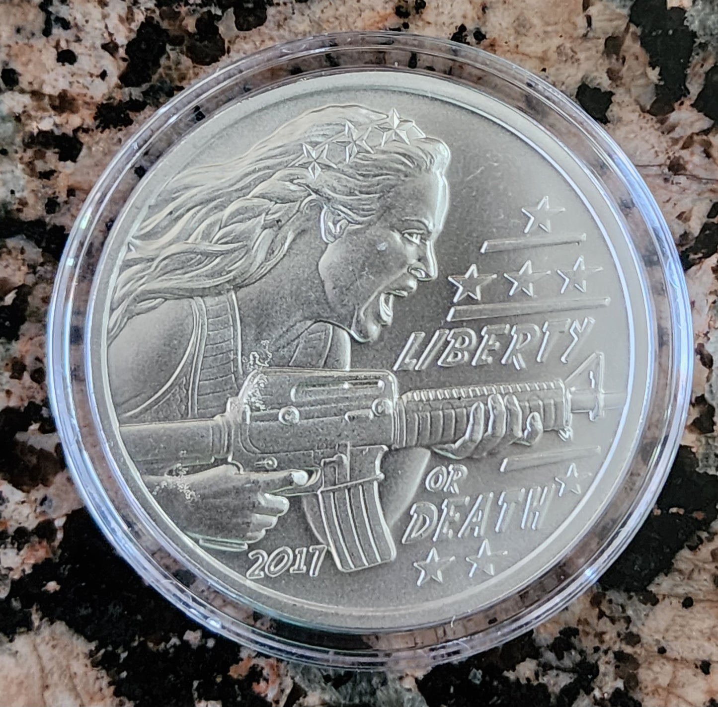 2017 Gary Marks Liberty 1oz Silver Round (2023 strike) .999 Silver Art Limited Edition w/Capsule