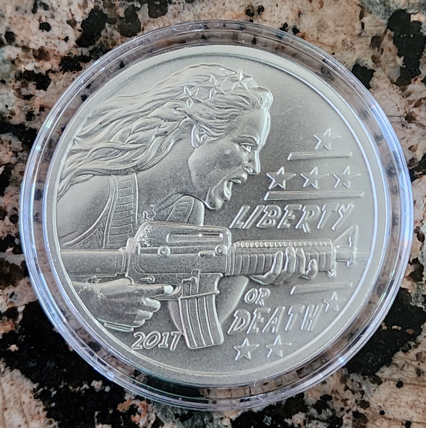 2017 Gary Marks Liberty 1oz Silver Round (2023 strike) .999 Silver Art Limited Edition w/Capsule