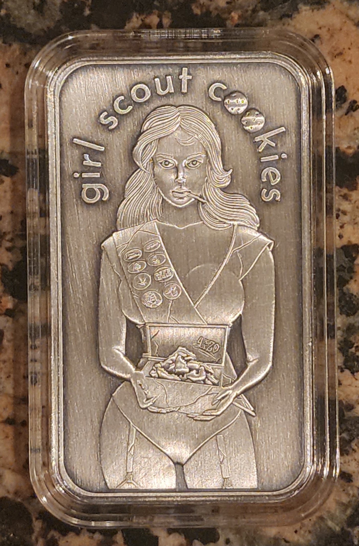 Girl Scout Cookies Bud Buddies #3 Proof 1oz .999 Sexy Silver Art Bar 100 Minted w/COA