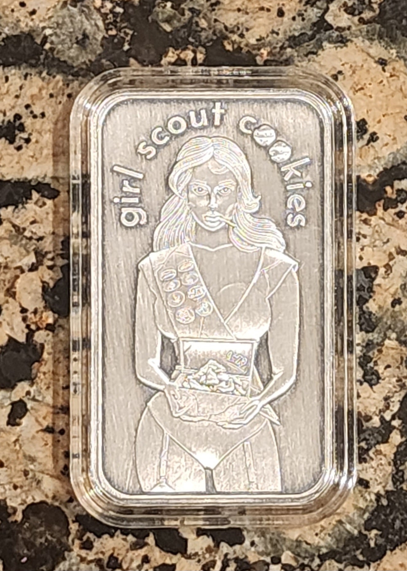 Girl Scout Cookies Bud Buddies #3 Proof 1oz .999 Sexy Silver Art Bar 100 Minted w/COA