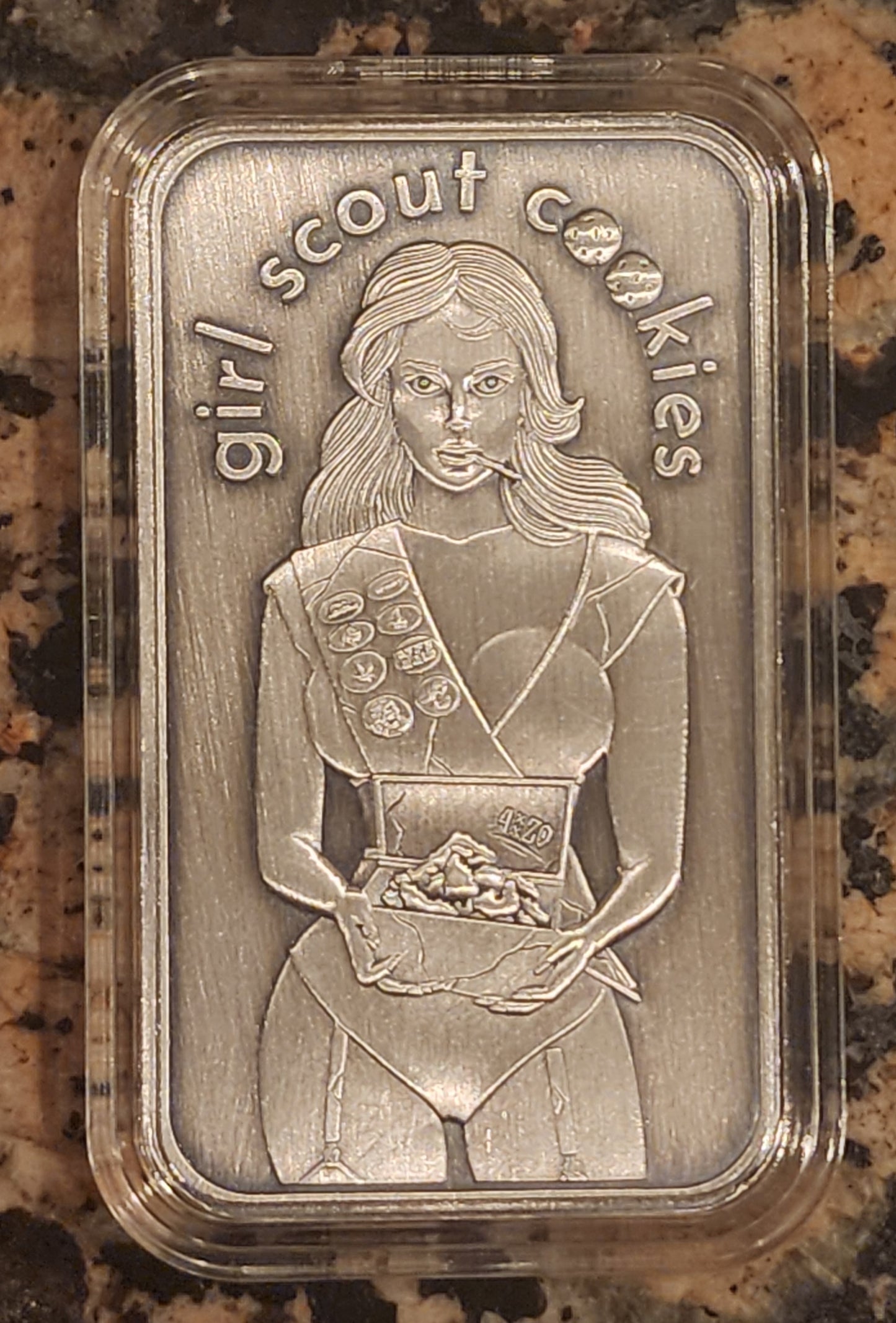 Girl Scout Cookies Bud Buddies #3 Proof 1oz .999 Sexy Silver Art Bar 100 Minted w/COA