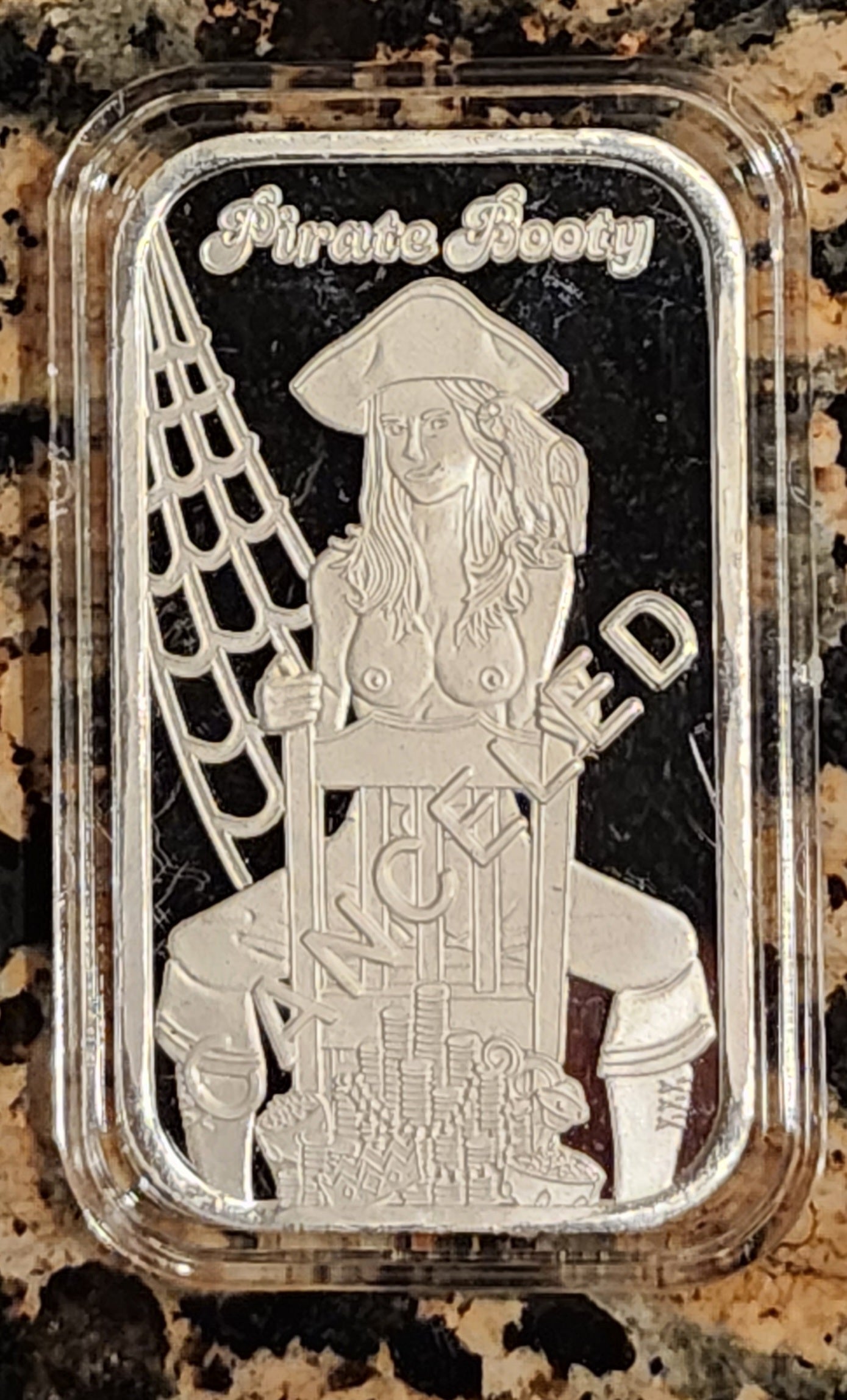 2023 Cancelled Pirates Booty Rare .999 1oz Bar Limited Mintage of 50 with COA