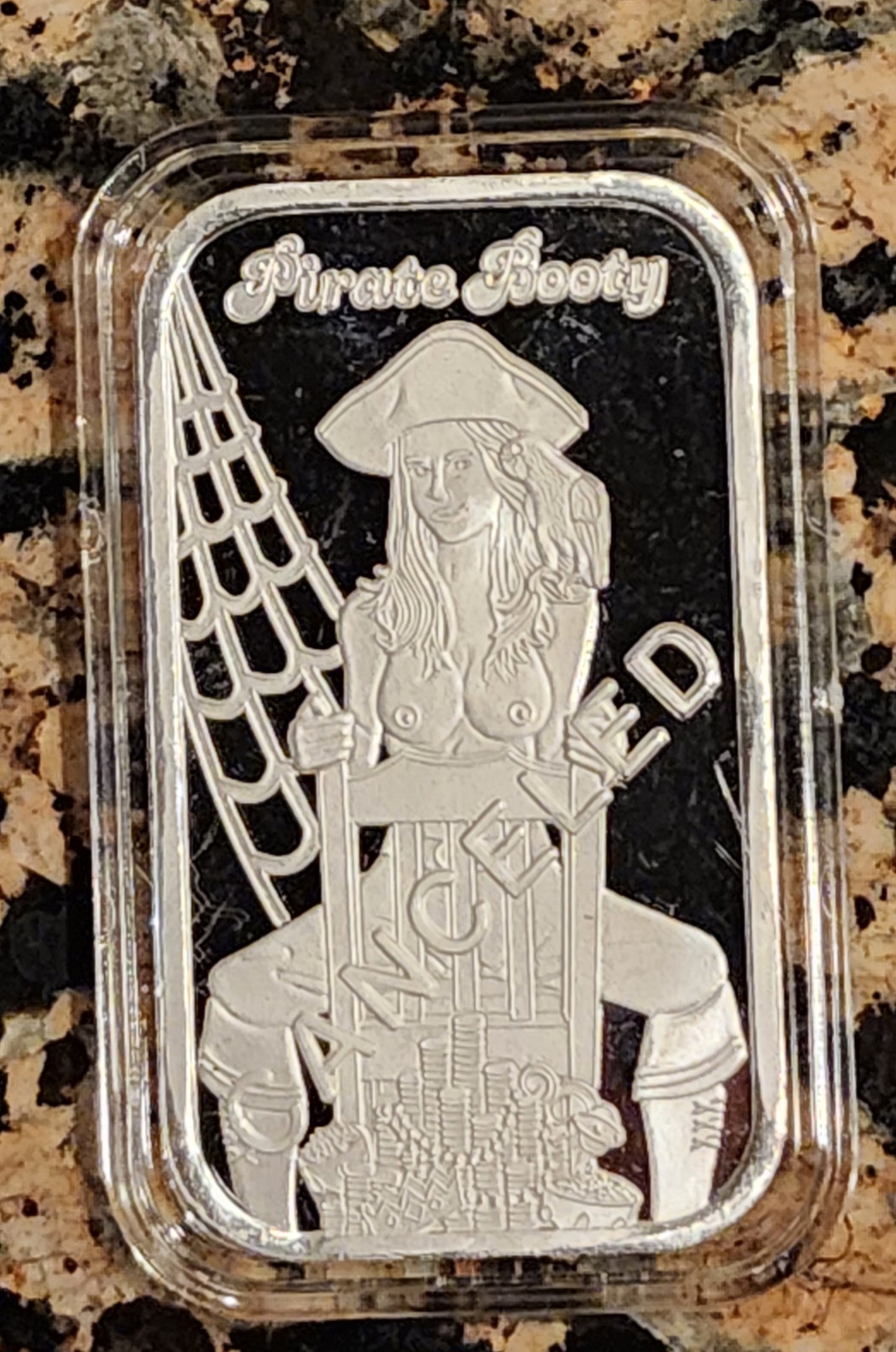 2023 Cancelled Pirates Booty Rare .999 1oz Bar Limited Mintage of 50 with COA