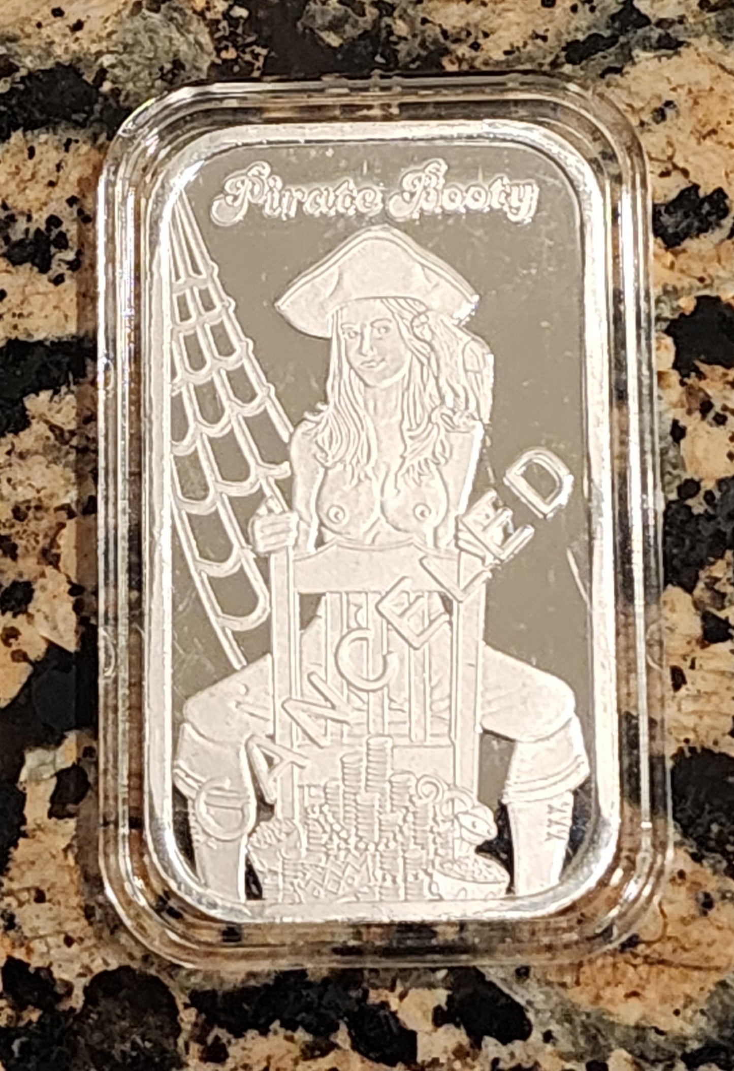 2023 Cancelled Pirates Booty Rare .999 1oz Bar Limited Mintage of 50 with COA