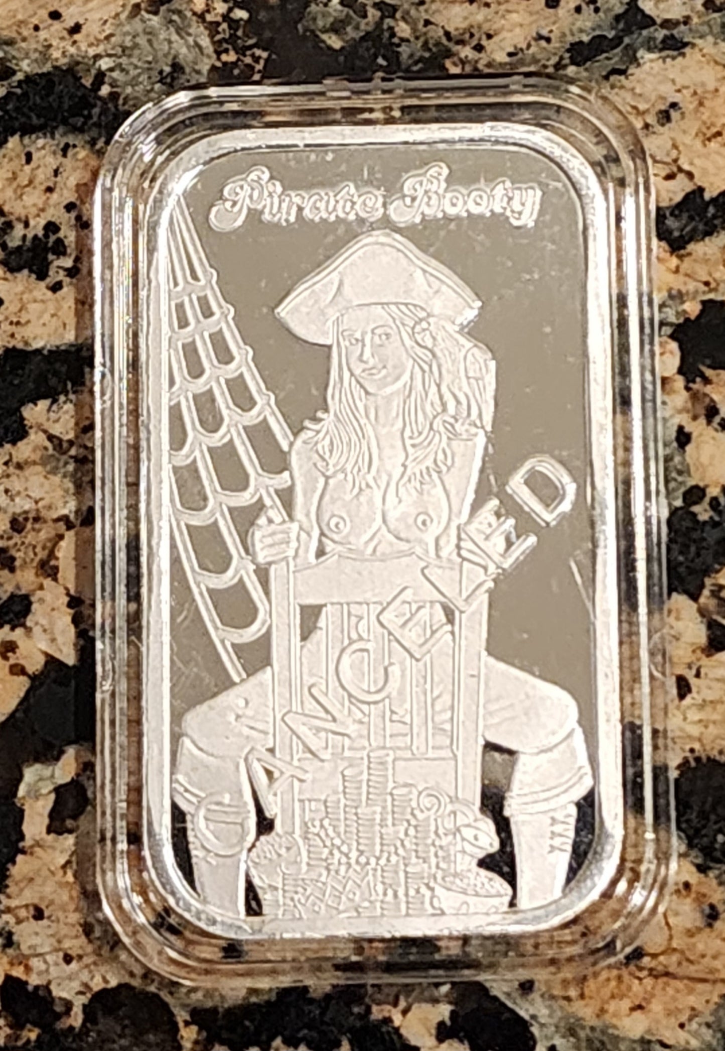 2023 Cancelled Pirates Booty Rare .999 1oz Bar Limited Mintage of 50 with COA