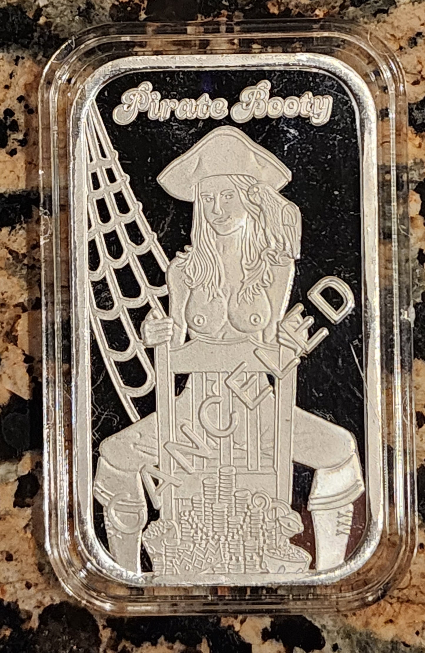 2023 Cancelled Pirates Booty Rare .999 1oz Bar Limited Mintage of 50 with COA