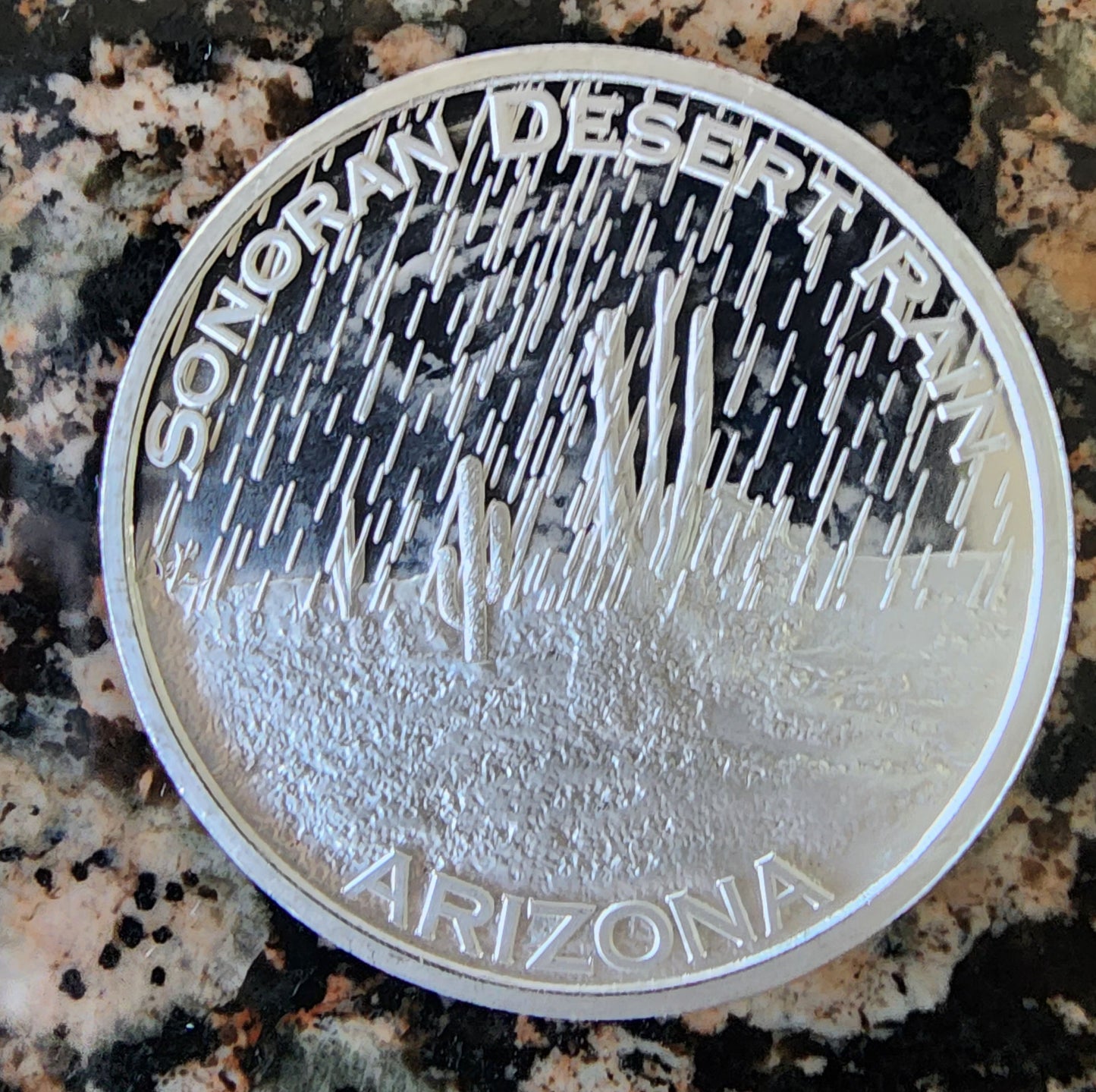 Arizona - Sonoran Desert Rain - 1oz .999 Fine Silver Round 100 Minted w/ COA