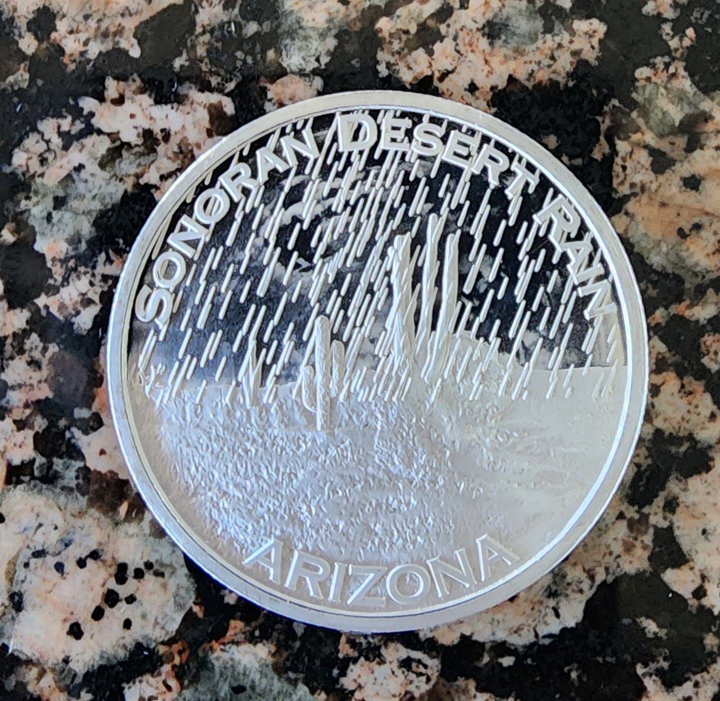 Arizona - Sonoran Desert Rain - 1oz .999 Fine Silver Round 100 Minted w/ COA