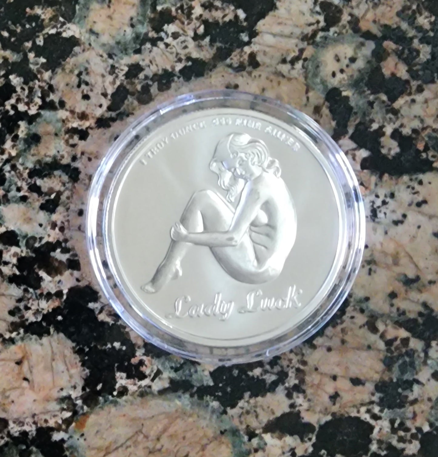 Lady Luck Sexy .999 Silver Round 1Troy Oz w/Capsule