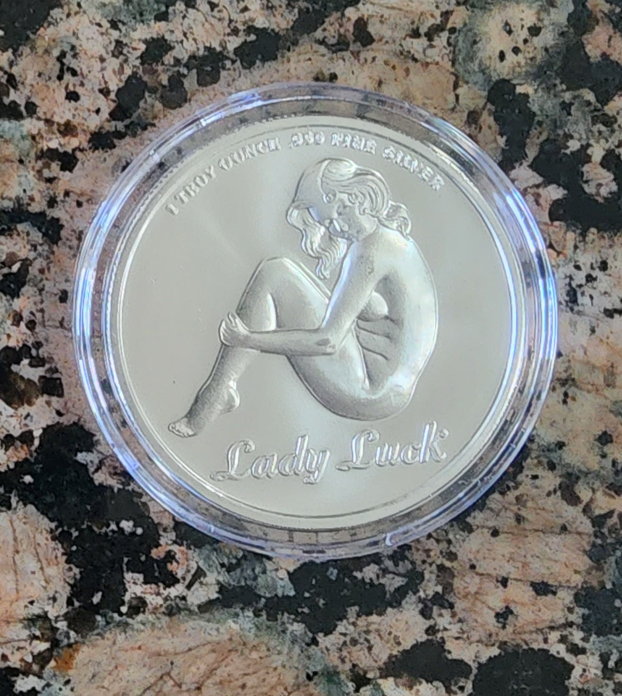 Lady Luck Sexy .999 Silver Round 1Troy Oz w/Capsule