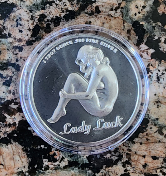 Lady Luck Sexy .999 Silver Round 1Troy Oz w/Capsule