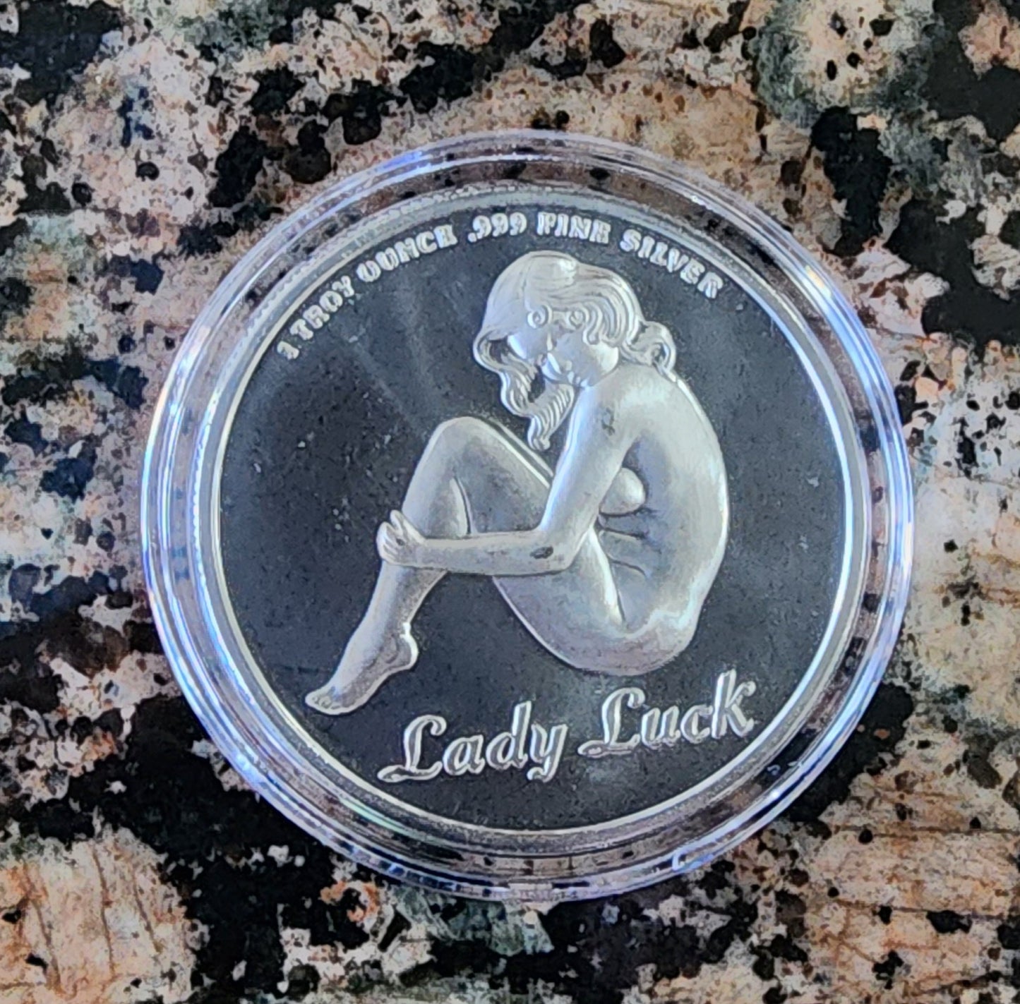 Lady Luck Sexy .999 Silver Round 1Troy Oz w/Capsule