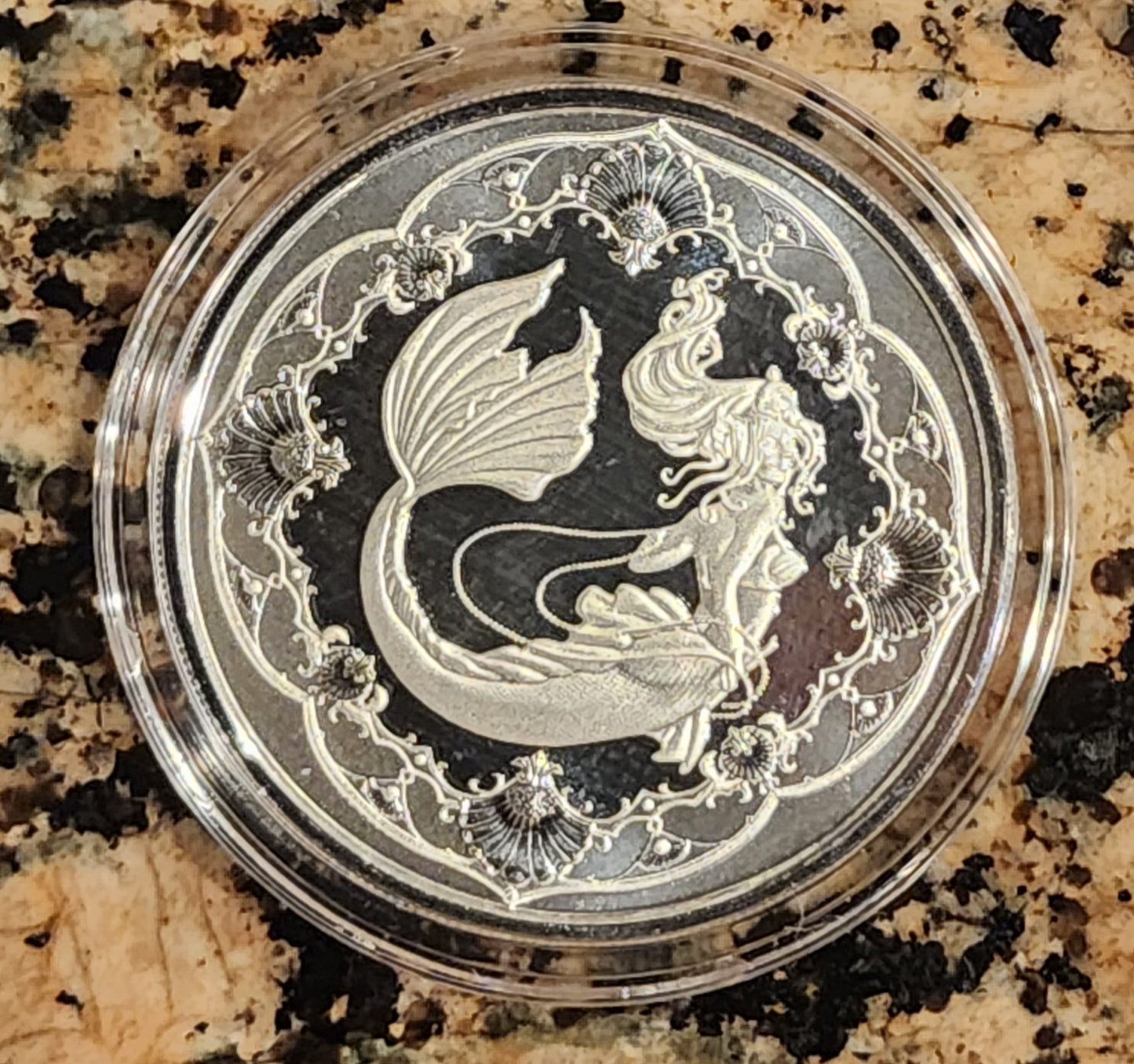 2022 Mermaid Princess of the Seas 1 OZ .999 SILVER PROOF-LIKE COIN w/ CAPSULE