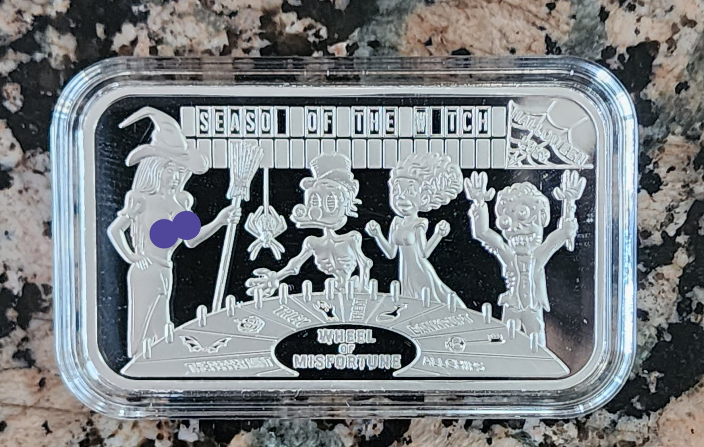 2023 Season of the Witch Sexy 1 Oz .999 Silver Art Bar Rare w/ COA