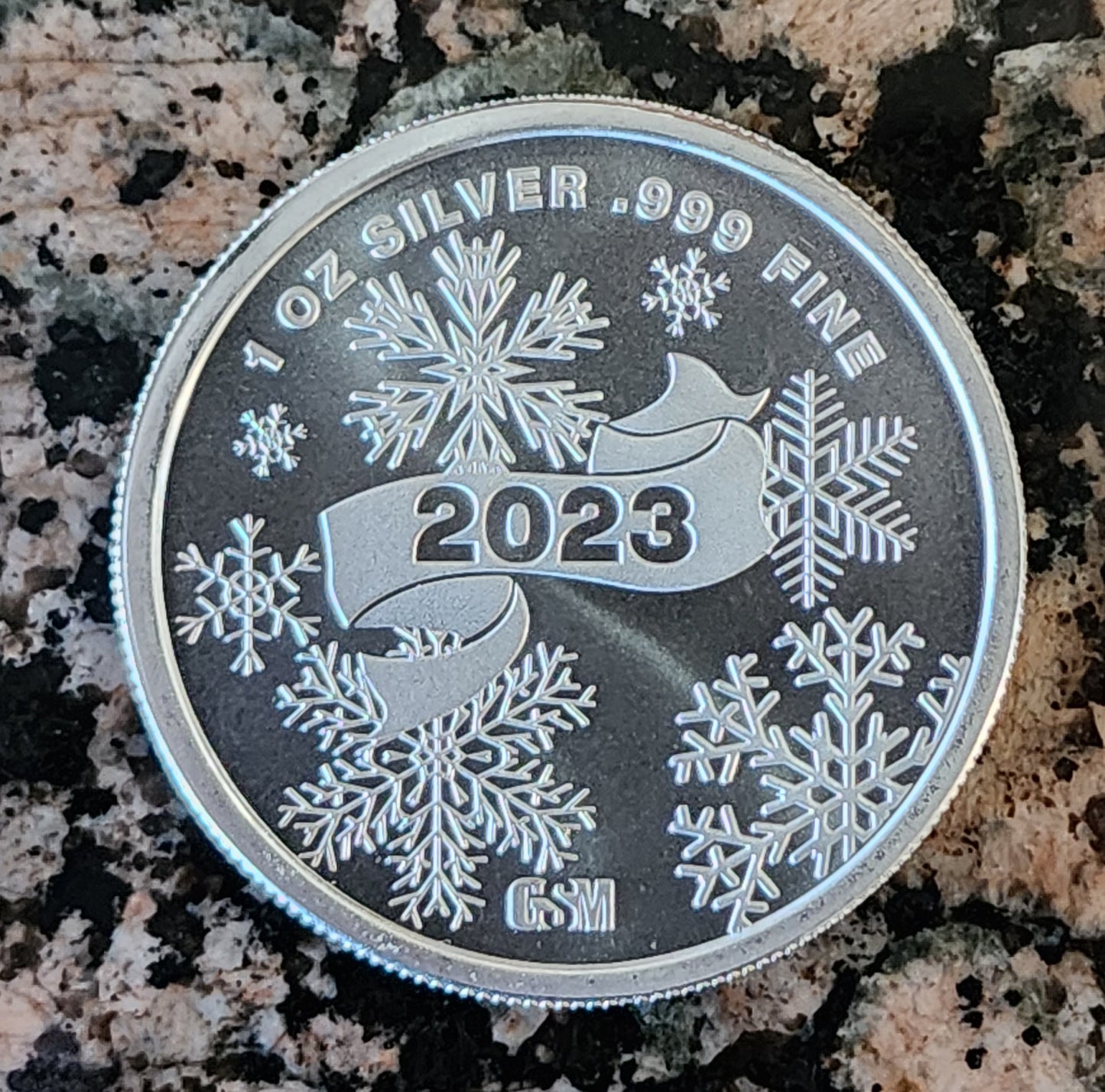 Merry Christmas Santa Claus 2023 1 Oz Silver BU Round .999 w/ Protective Capsule