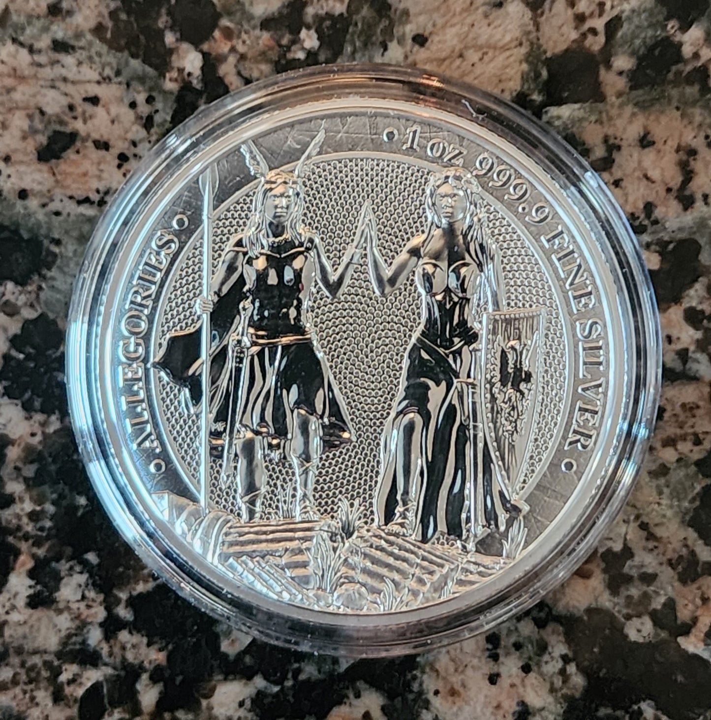 2023 GALIA & GERMANIA THE ALLEGORIES 1 oz .9999 Silver BU Coin in capsule w/ COA - 25,000 Minted