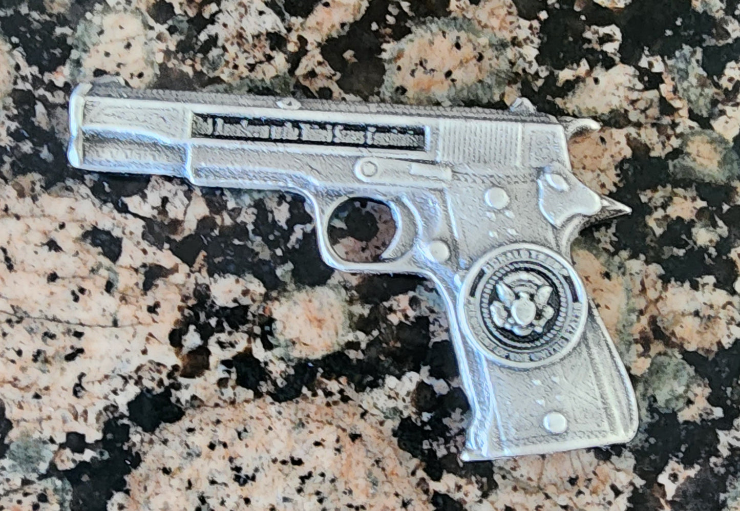 Trump 2nd Amendment Pistol Hand Poured Pure Silver ~3 Troy Ounces .999 Fine