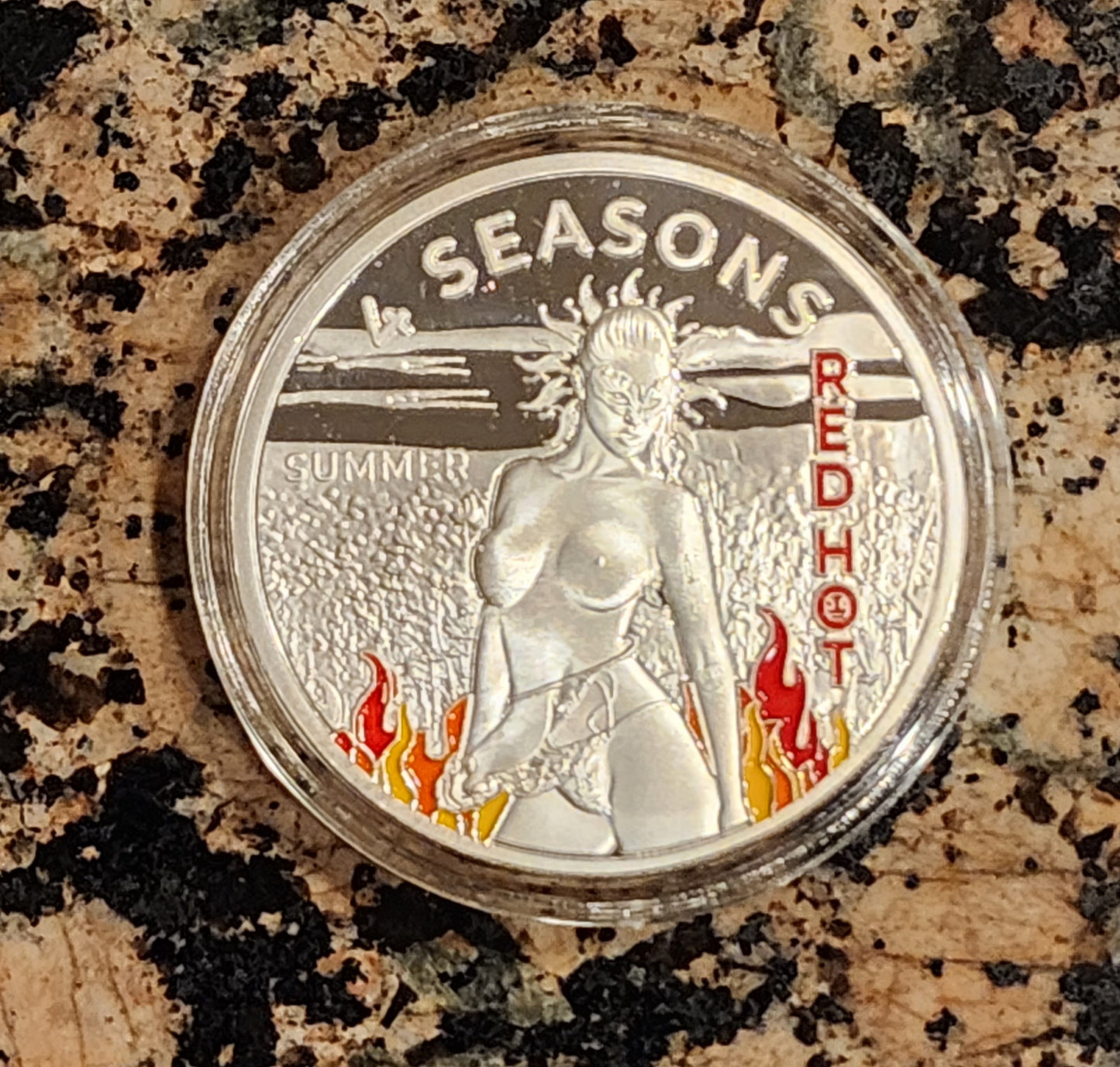 Summer - Red Hot - 4 Seasons 1oz .999 Fine Silver Round 100 Minted w/ COA