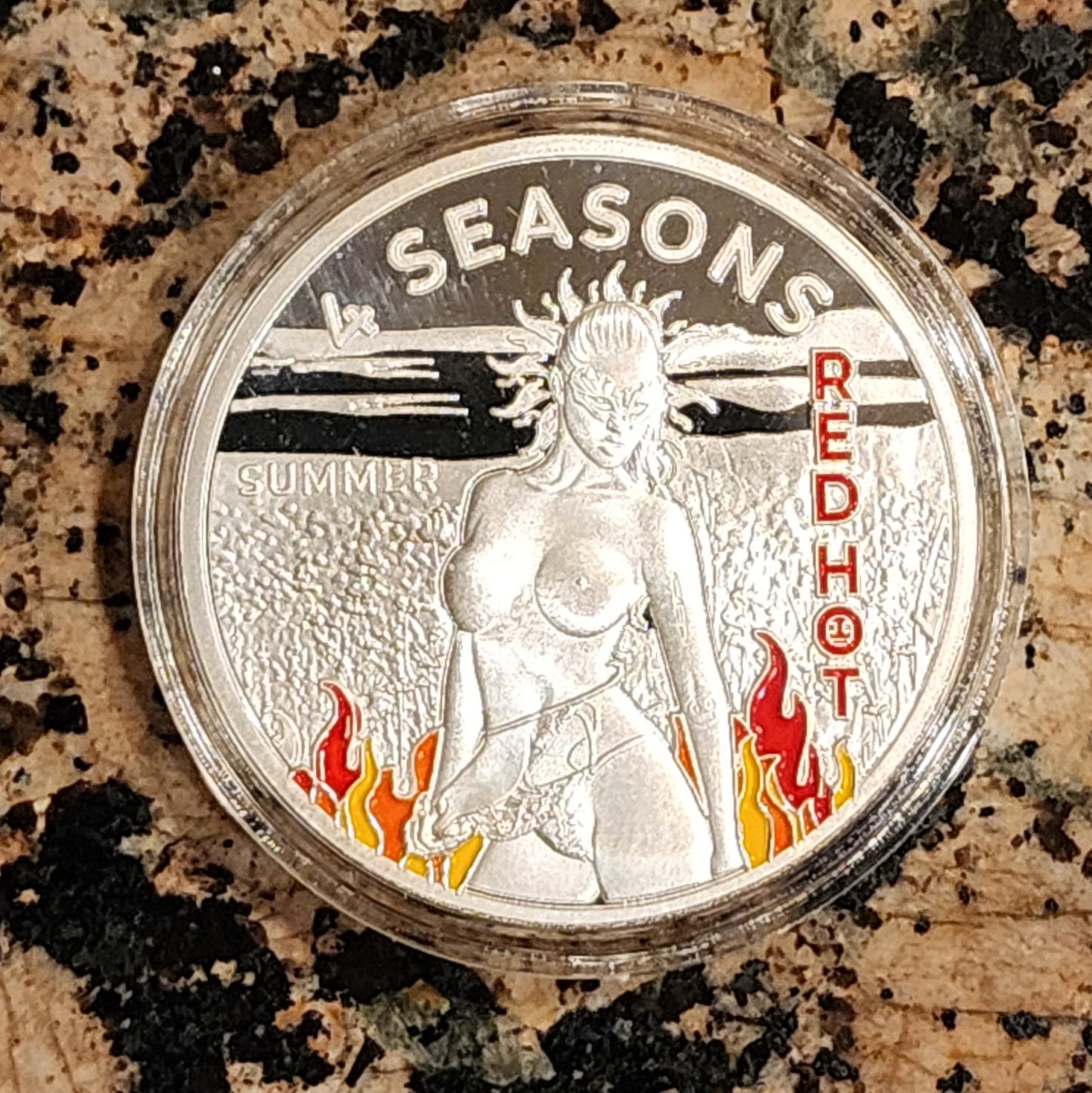 Summer - Red Hot - 4 Seasons 1oz .999 Fine Silver Round 100 Minted w/ COA