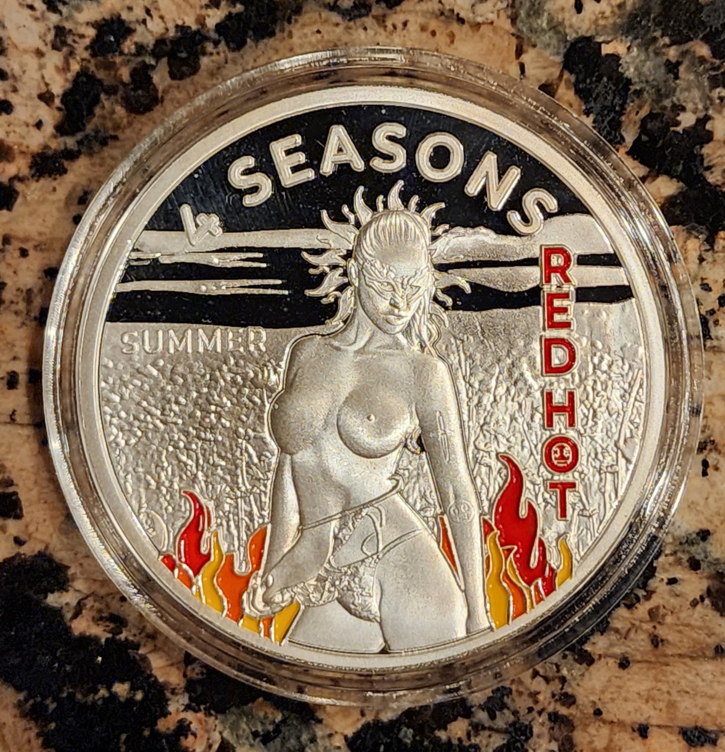 Summer - Red Hot - 4 Seasons 1oz .999 Fine Silver Round 100 Minted w/ COA