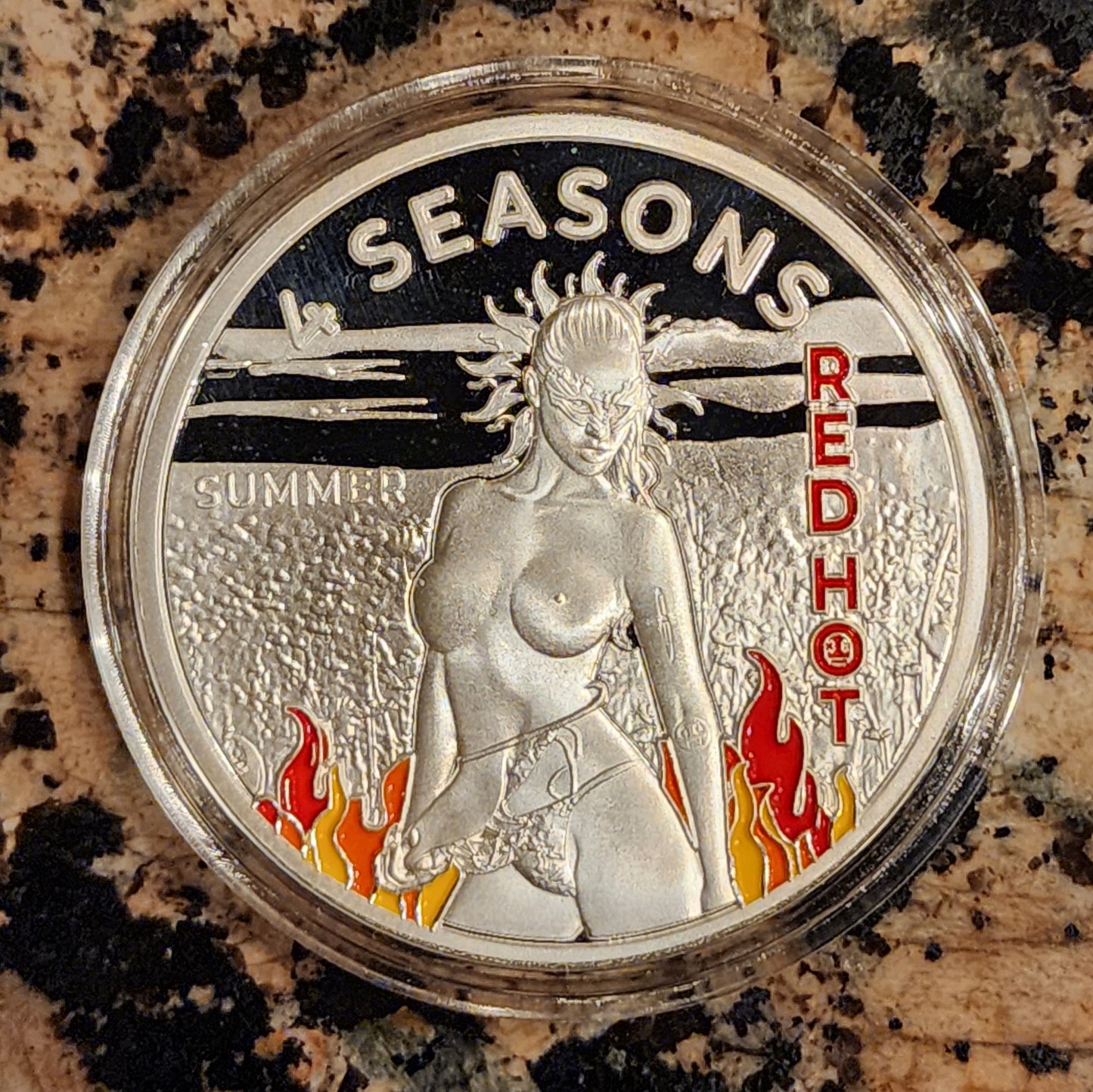 Summer - Red Hot - 4 Seasons 1oz .999 Fine Silver Round 100 Minted w/ COA