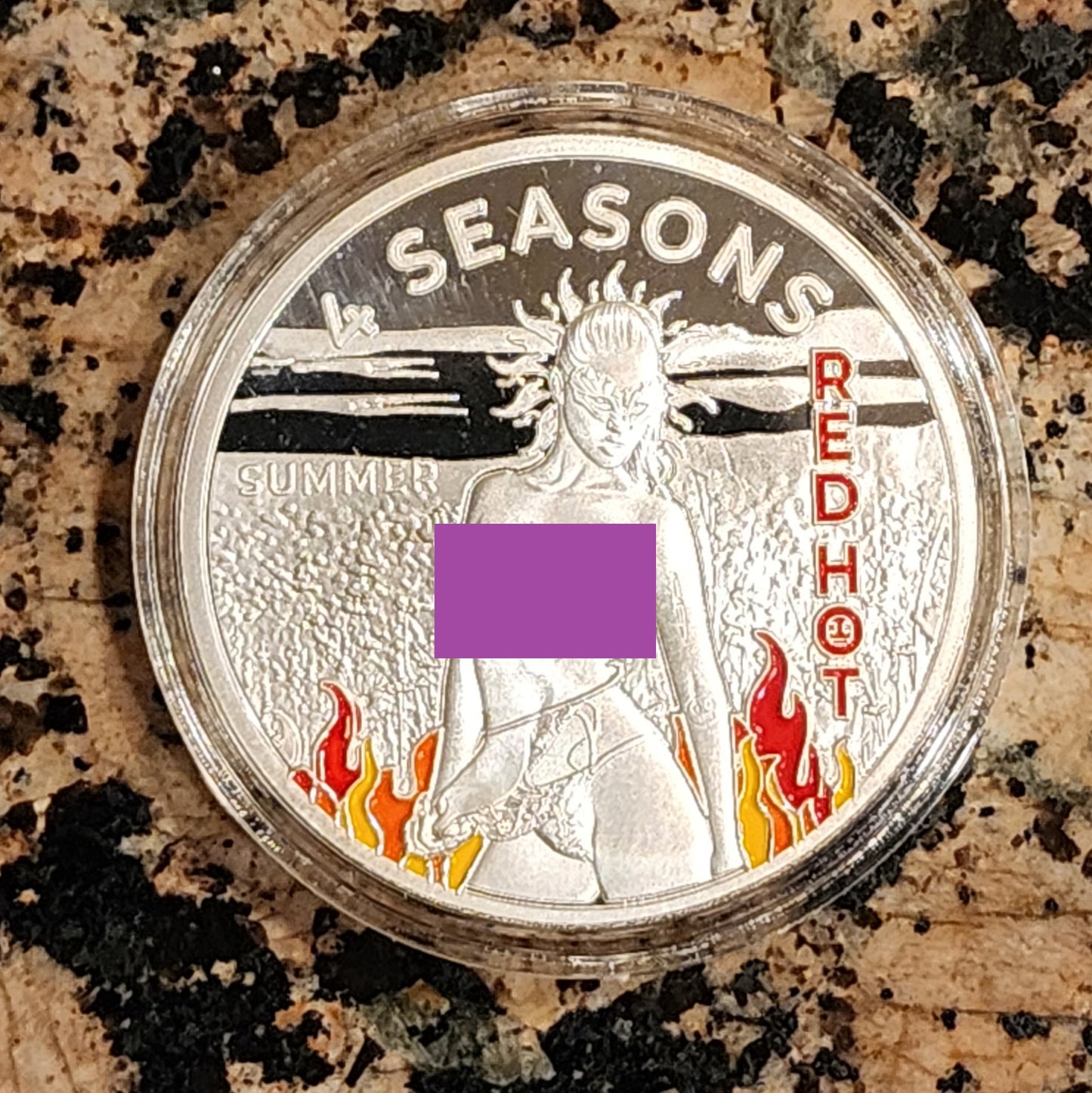 Summer - Red Hot - 4 Seasons 1oz .999 Fine Silver Round 100 Minted w/ COA