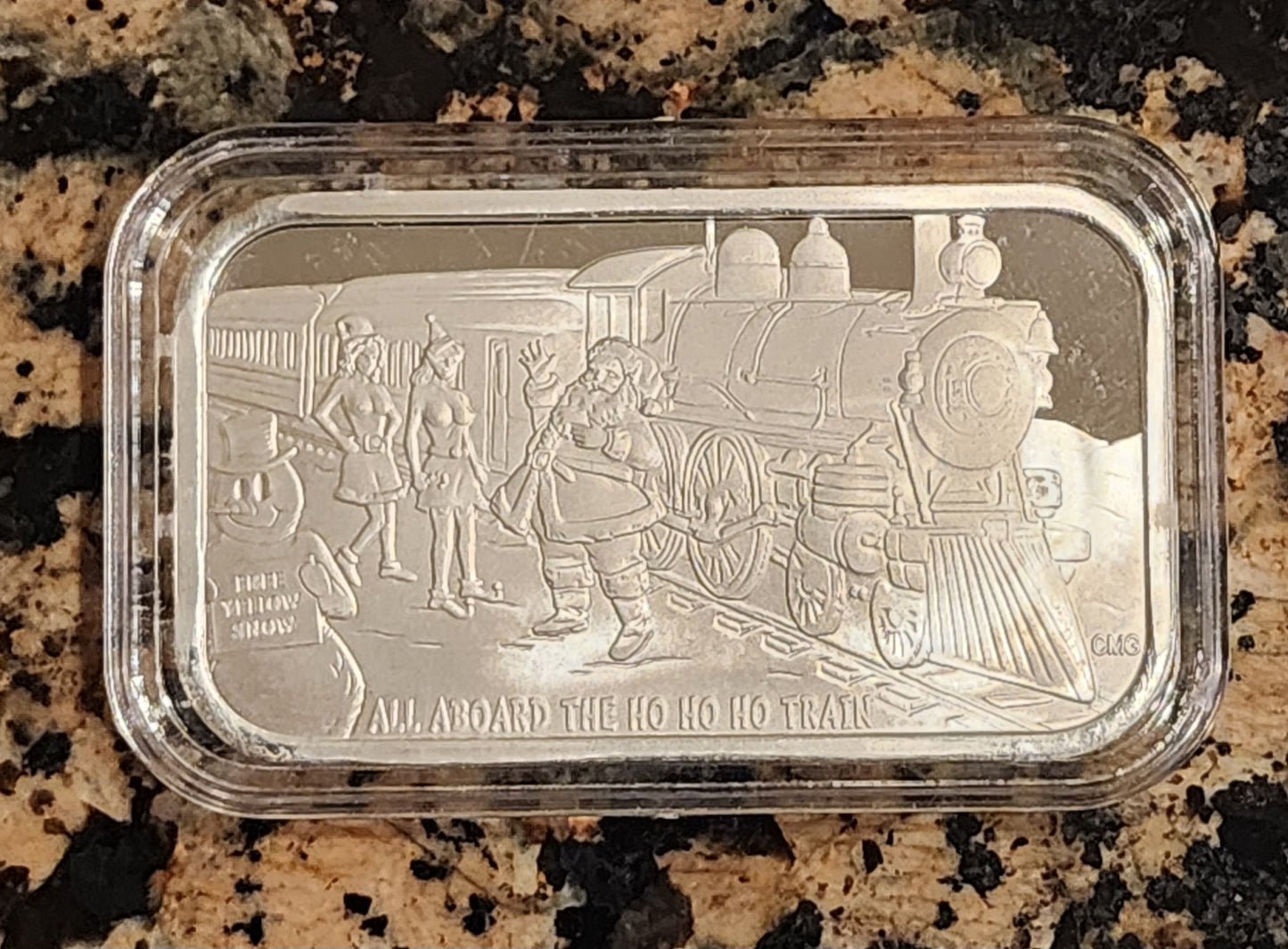 2023 Ho Ho Ho Train Sexy 1 Oz .999 CMG Mint Silver Art Bar Rare w/ COA