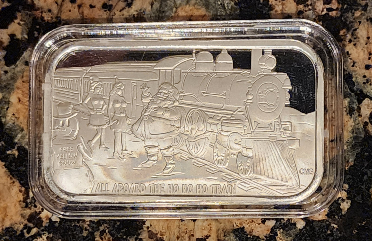 2023 Ho Ho Ho Train Sexy 1 Oz .999 CMG Mint Silver Art Bar Rare w/ COA