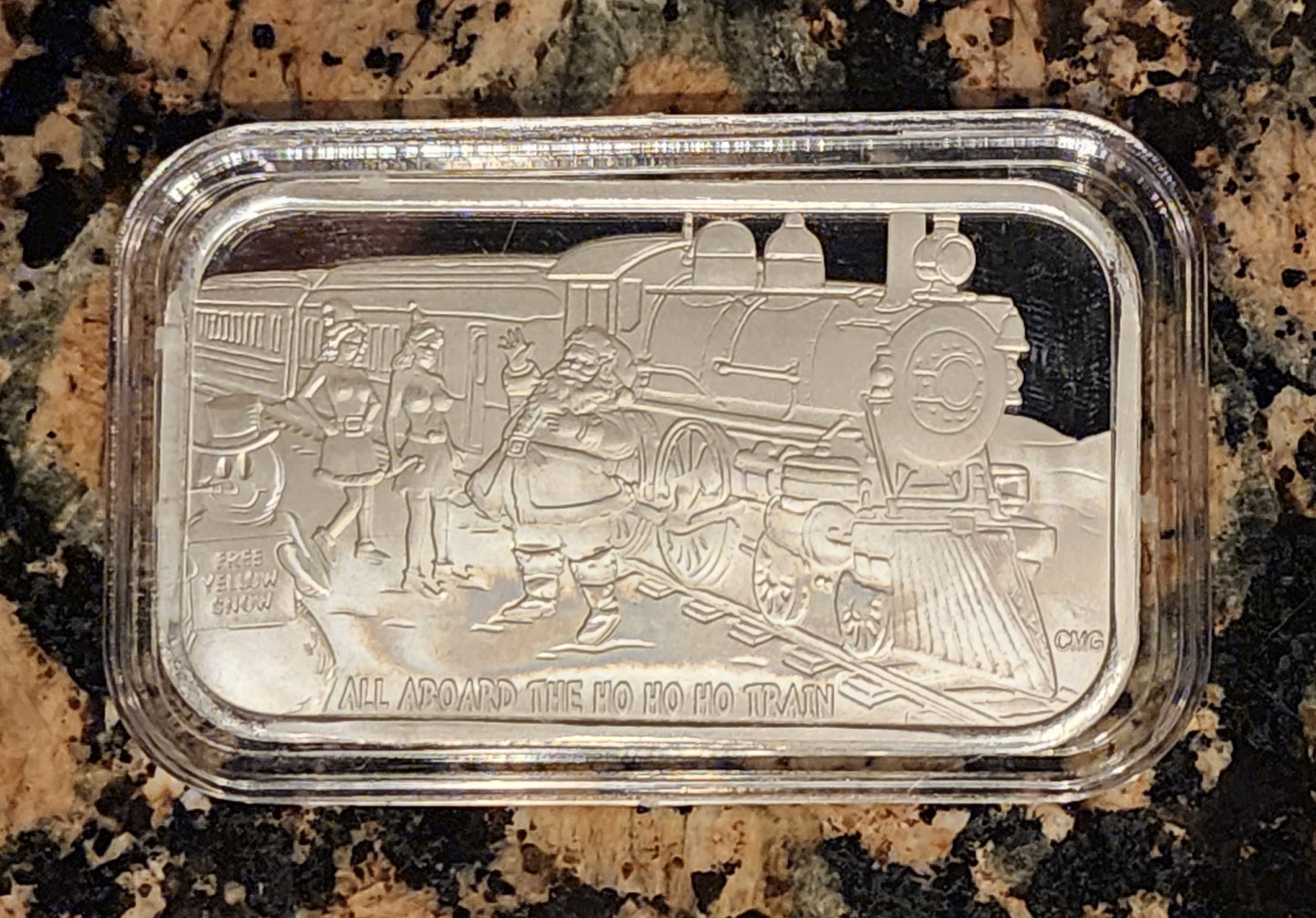 2023 Ho Ho Ho Train Sexy 1 Oz .999 CMG Mint Silver Art Bar Rare w/ COA