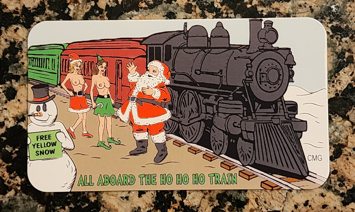 2023 Ho Ho Ho Train Sexy 1 Oz .999 CMG Mint Silver Art Bar Rare w/ COA