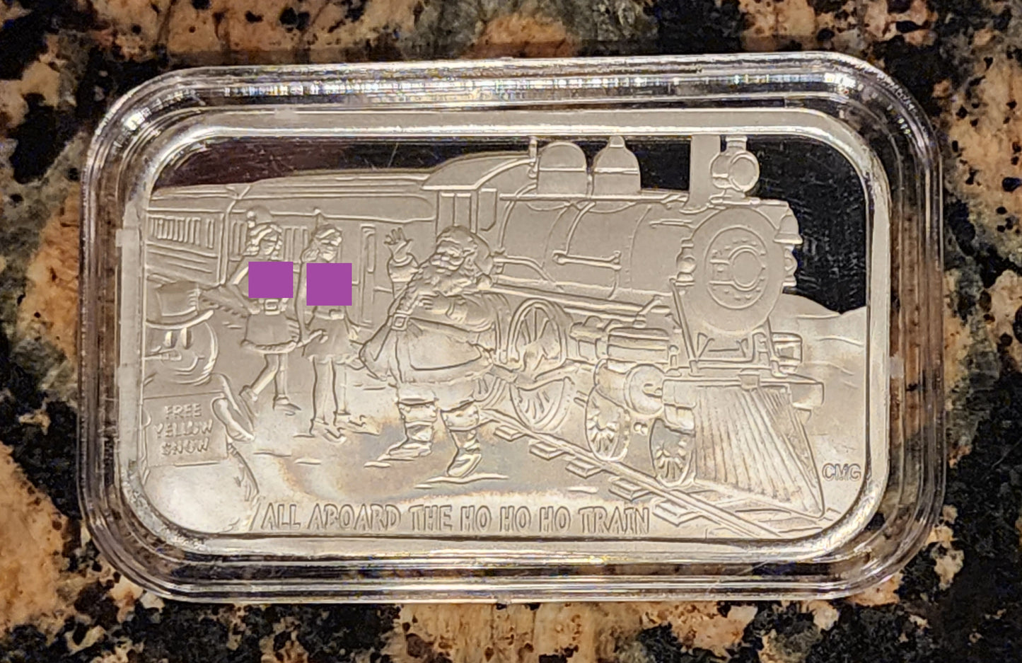 2023 Ho Ho Ho Train Sexy 1 Oz .999 CMG Mint Silver Art Bar Rare w/ COA