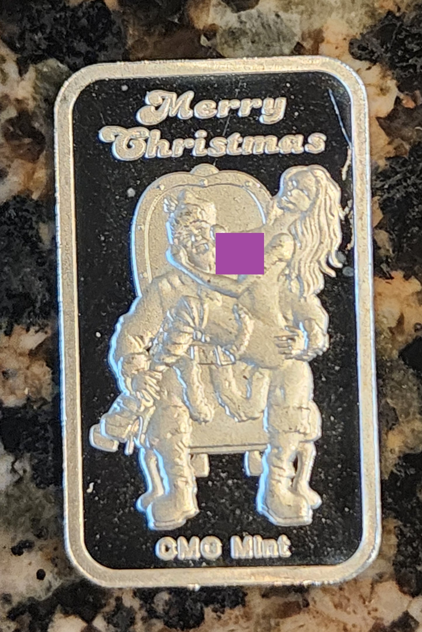 Santa's Beauty 1/10 Troy Oz 999 Silver Art Mini Bar Limited Edition