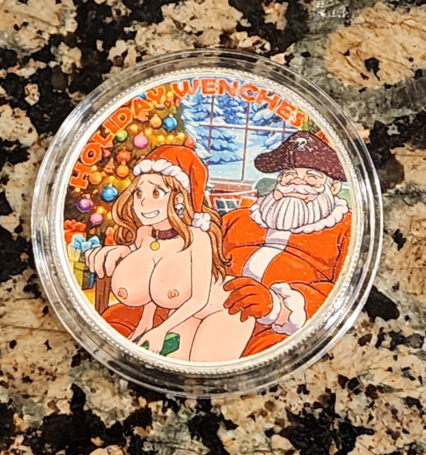 Locker Holiday Wench Santa Sexy Silver .999 1 Oz Round 350 Minted