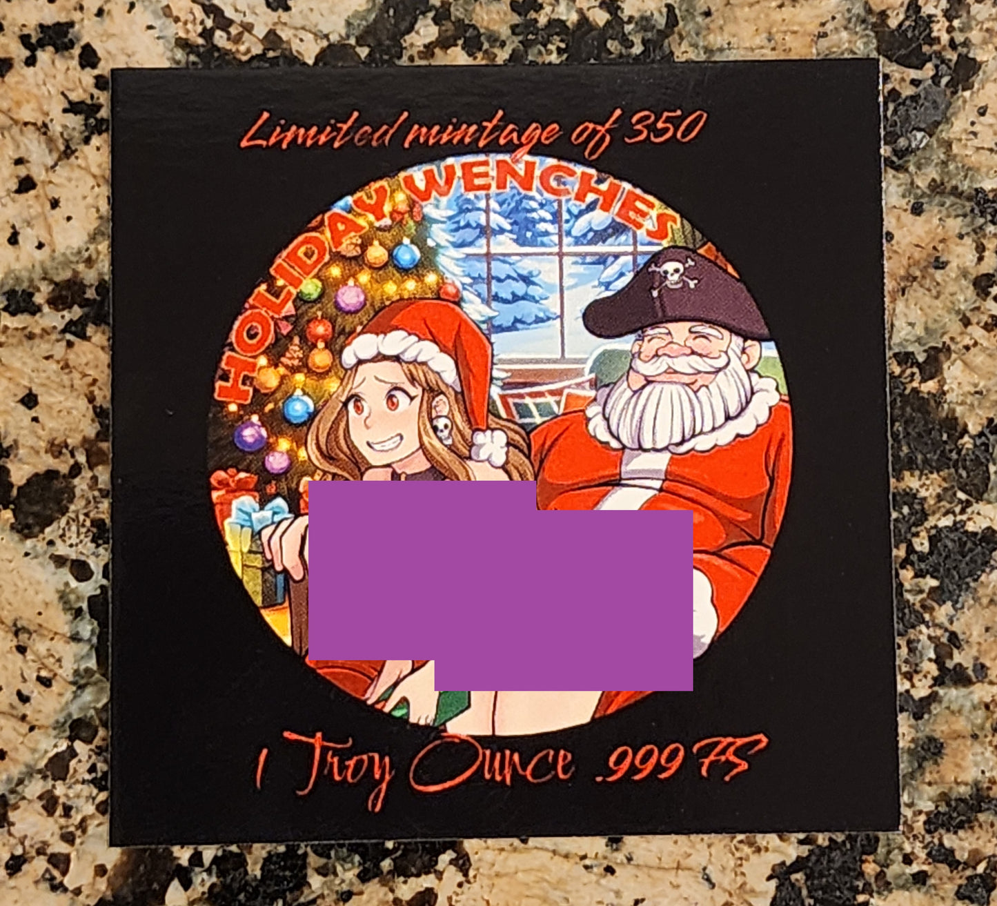 Locker Holiday Wench Santa Sexy Silver .999 1 Oz Round 350 Minted