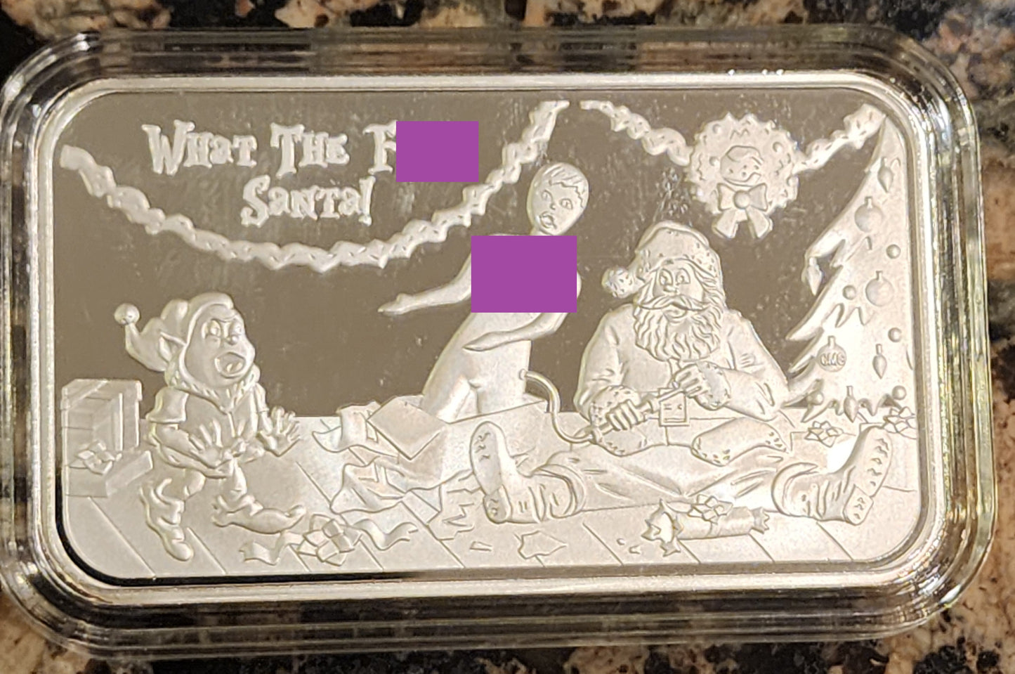 2023 What the F!#$ Santa Sexy 1 Oz .999 CMG Mint Silver Art Bar Rare w/ COA