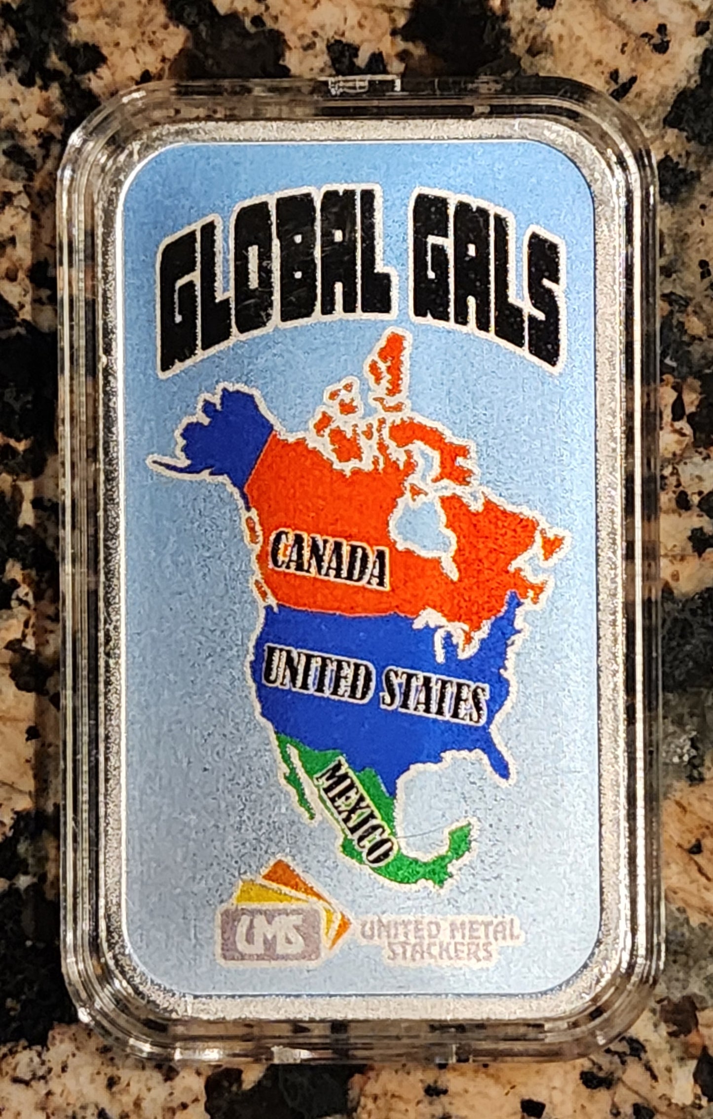 Global Gals Canada 1 Oz .999 Silver Art Bar 300 Max Mintage w/COA