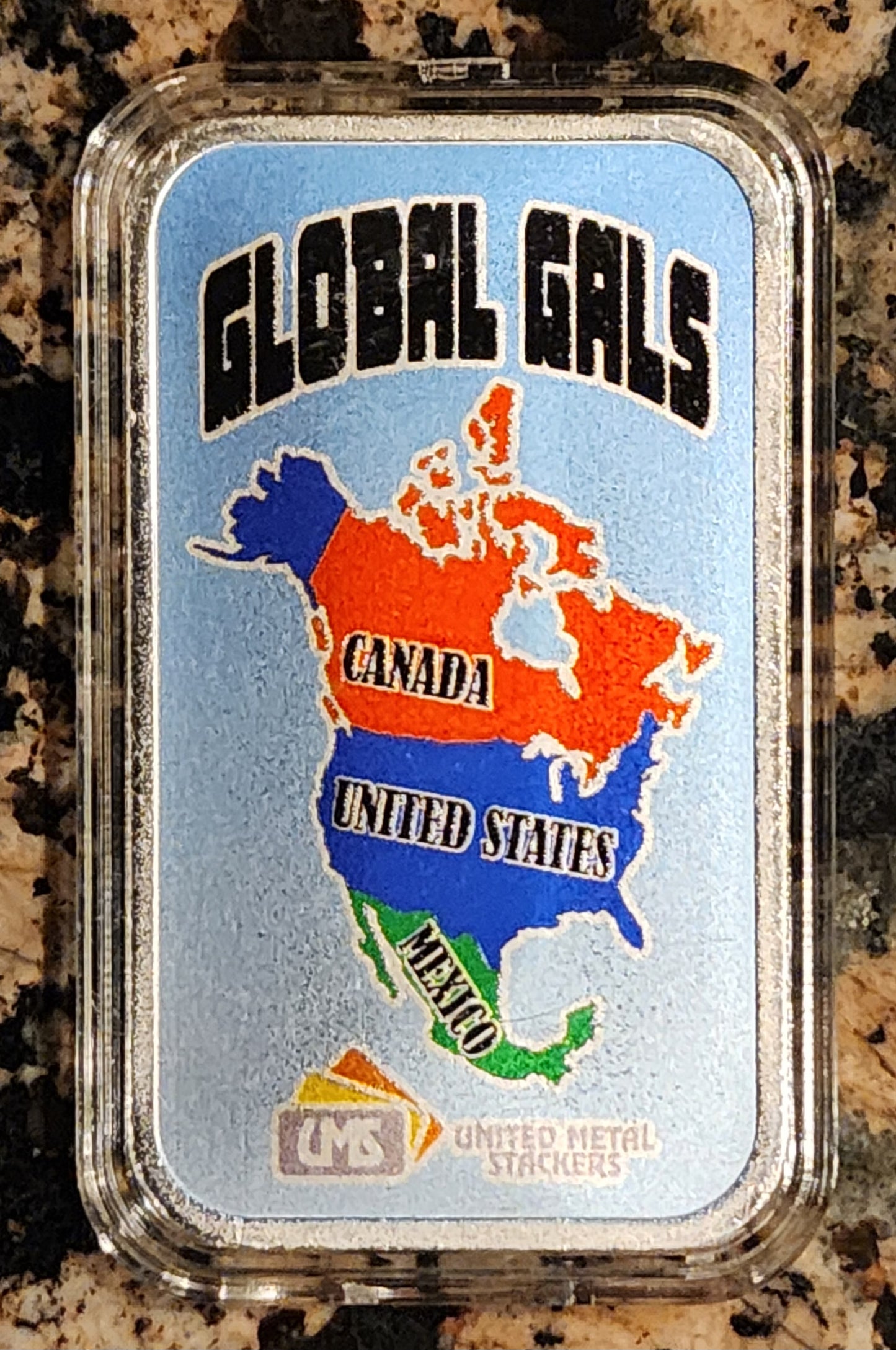 Global Gals Canada 1 Oz .999 Silver Art Bar 300 Max Mintage w/COA