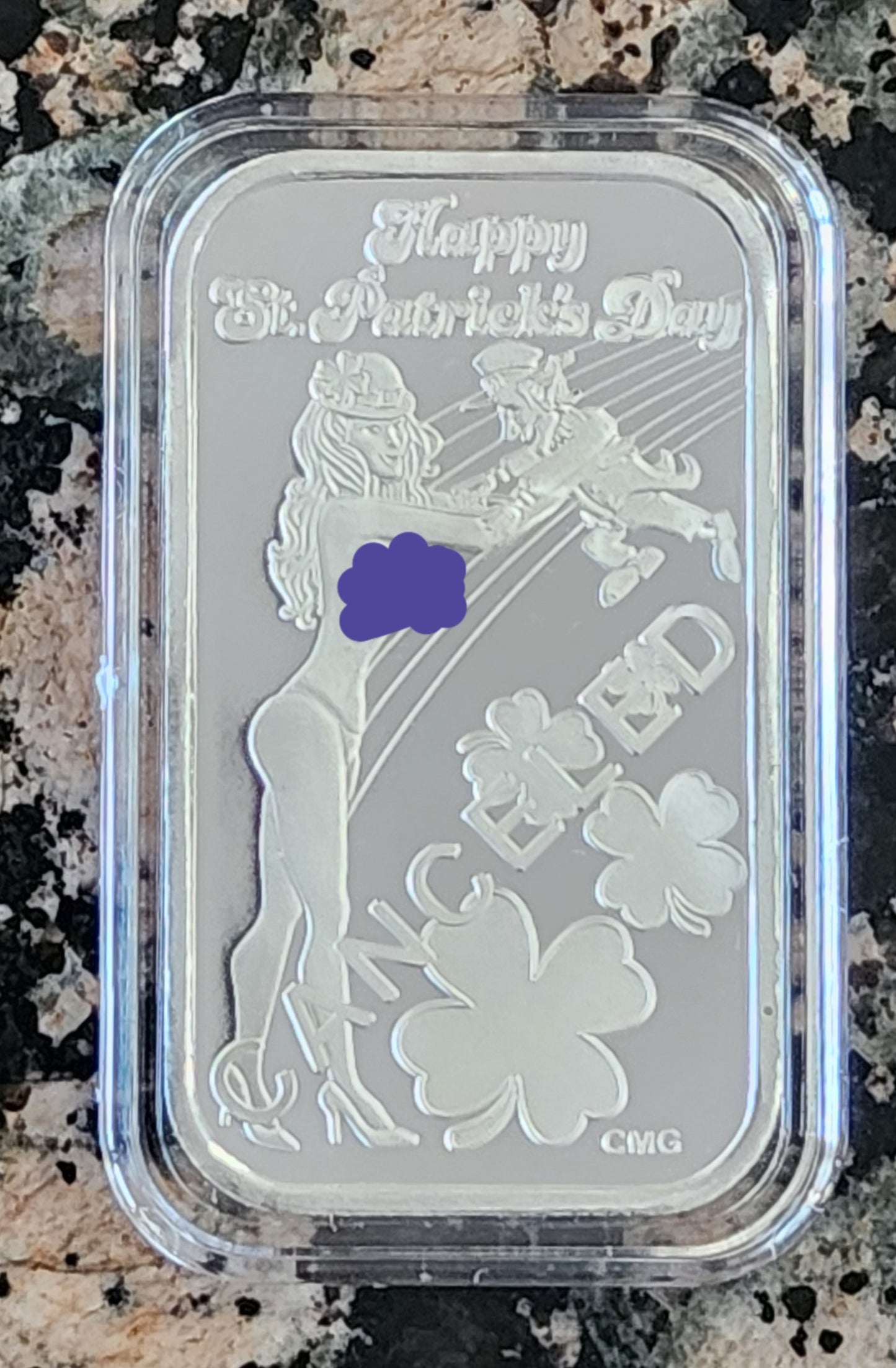 2024 Cancelled Saint Patrick's Beauty Sexy 1 Oz .999 CMG Mint Silver Art Bar Rare w/ COA