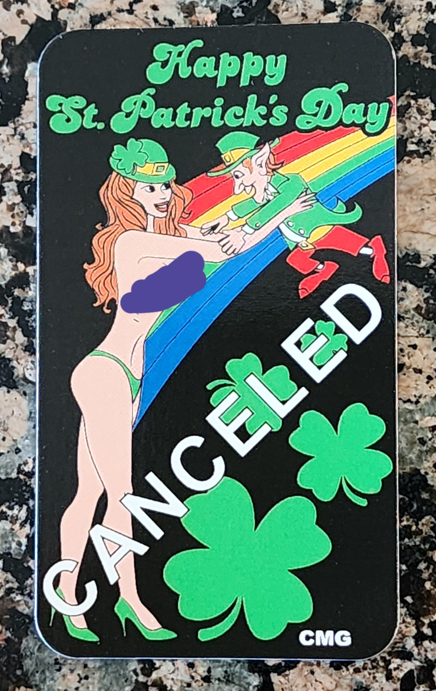 2024 Cancelled Saint Patrick's Beauty Sexy 1 Oz .999 CMG Mint Silver Art Bar Rare w/ COA