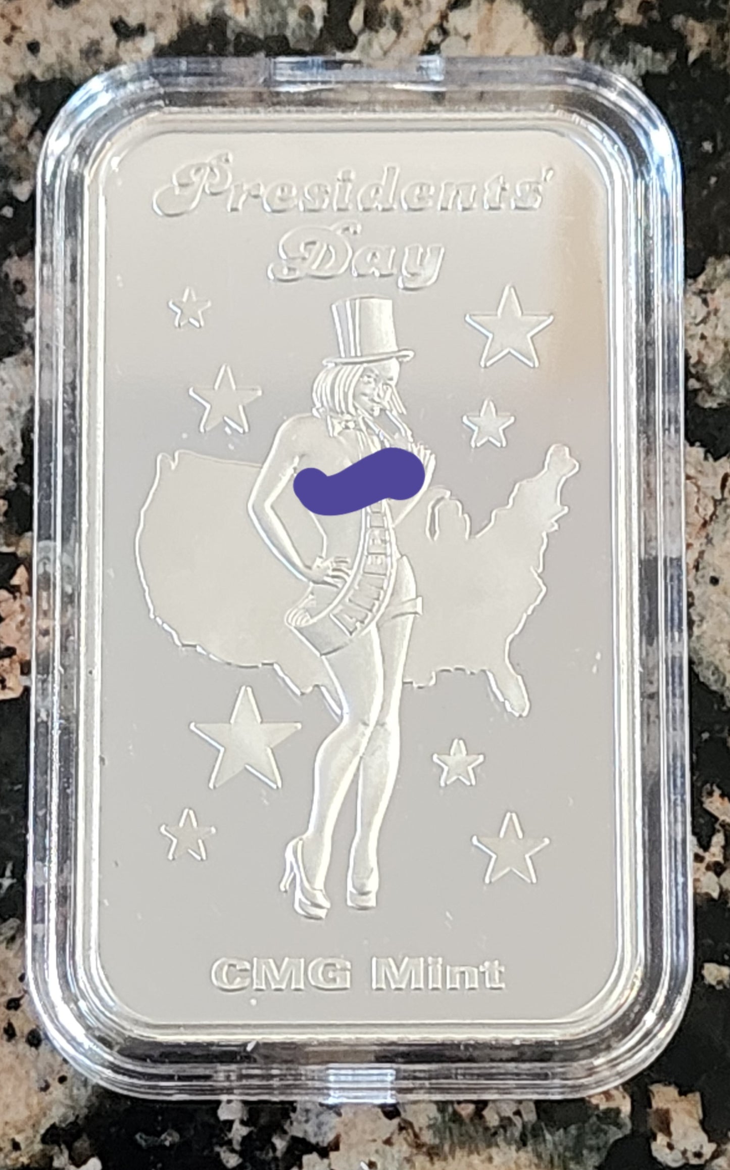 2024 Presidents Day Beauty Sexy 1 Oz .999 CMG Mint Silver Art Bar Rare w/ COA