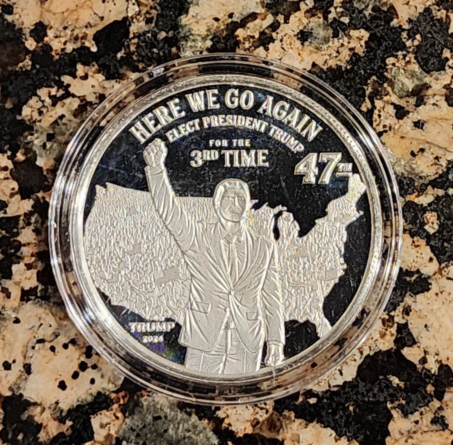 Elect Trump For The 3rd Time 1 Oz Silver Round .999 Fine Limited Edition