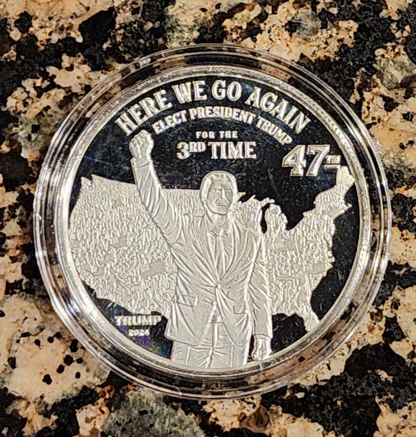 Elect Trump For The 3rd Time 1 Oz Silver Round .999 Fine Limited Edition