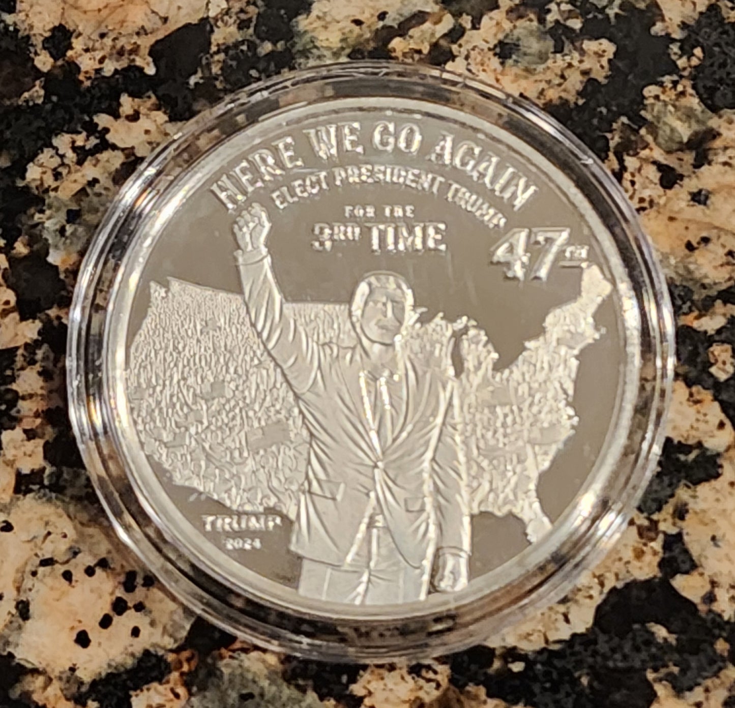 Elect Trump For The 3rd Time 1 Oz Silver Round .999 Fine Limited Edition