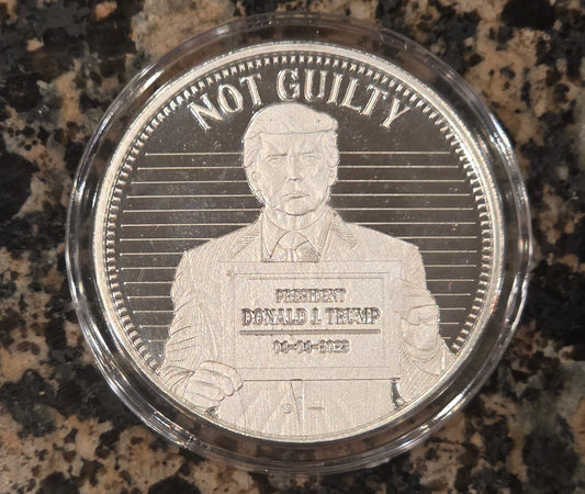 Trump Indictment NOT GUILTY 1 Oz Silver Round .999 Fine Limited Edition